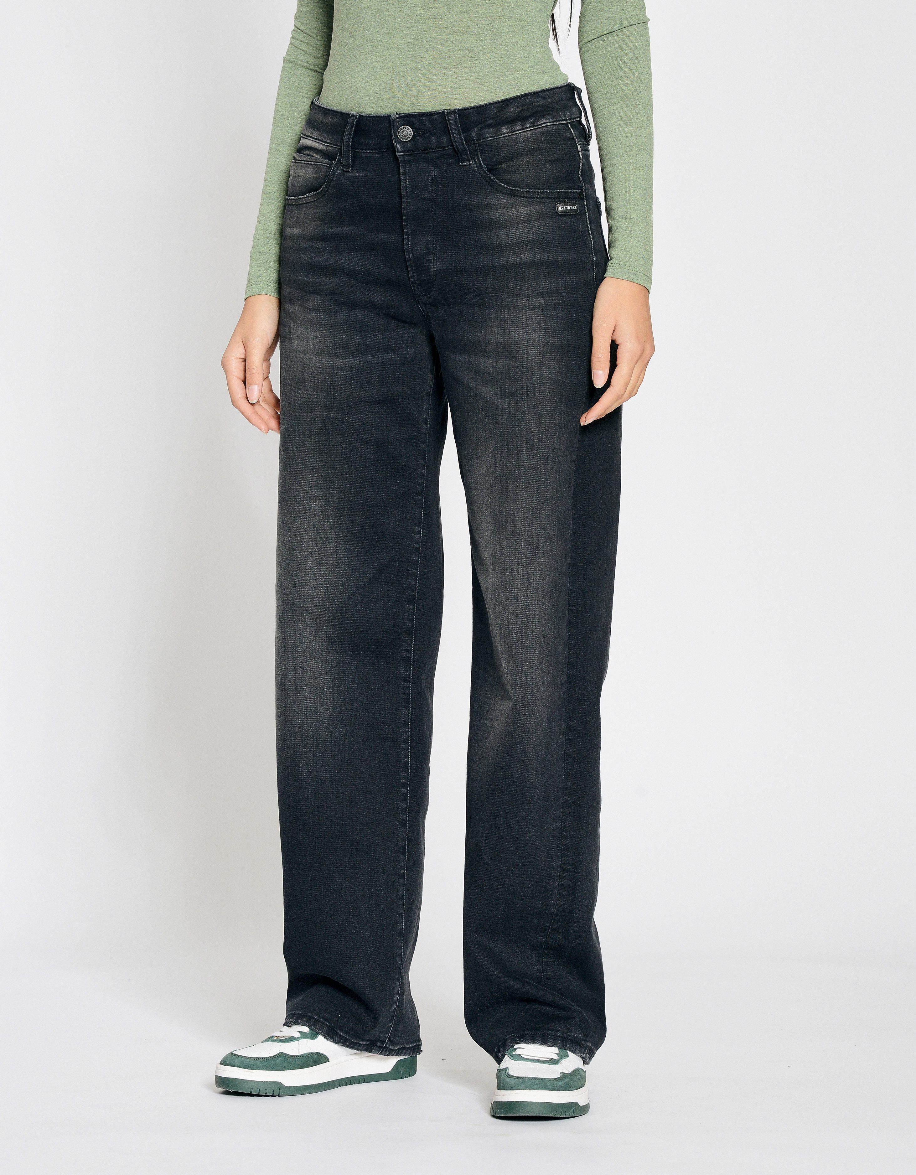 GANG Wijde jeans 94Jul Comfort Straight Fit dames wide leg jeans maat 34 (44) zwart