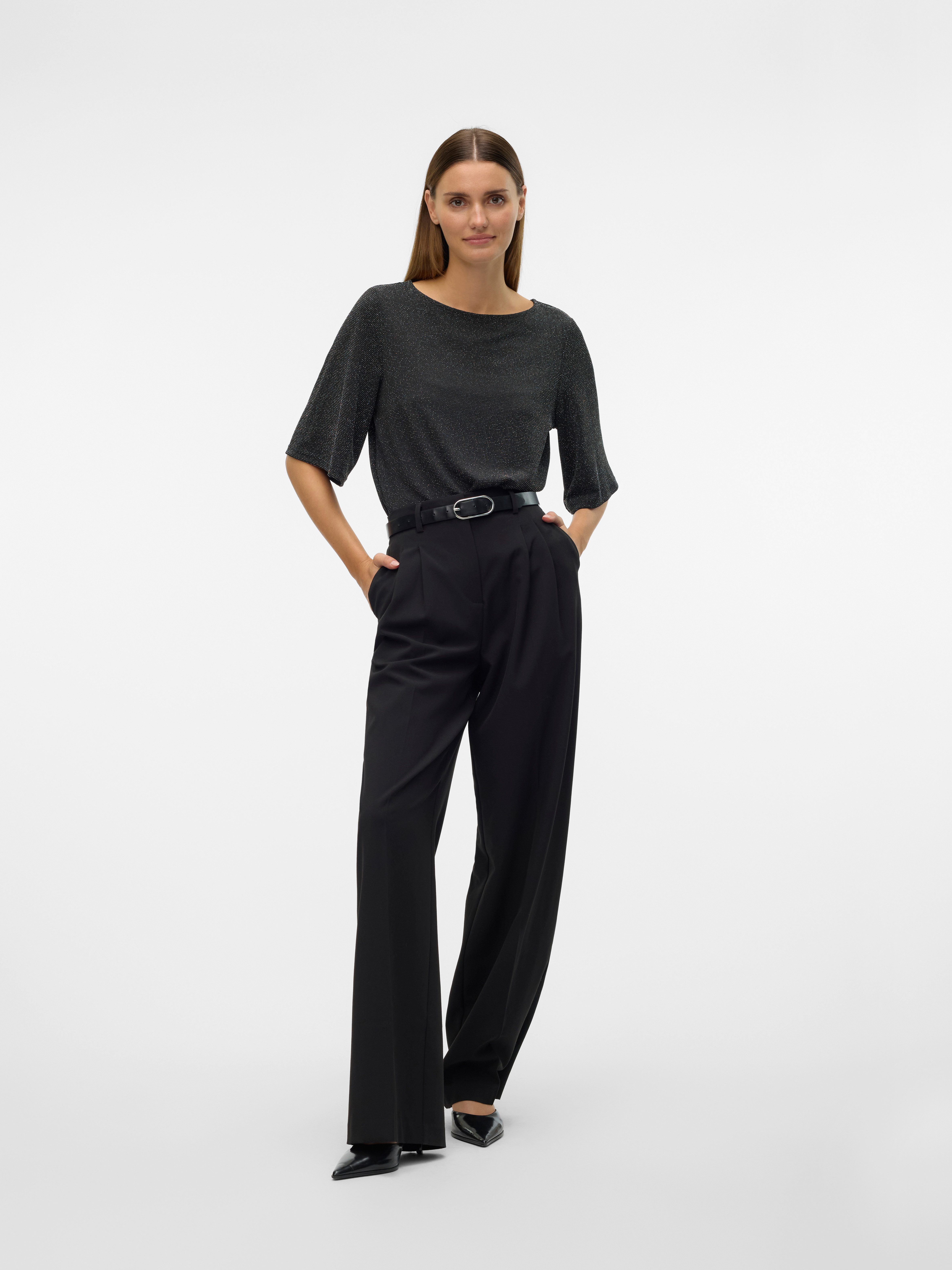 Vero Moda Shirt met ronde hals VMKANVA 2 4 GLITTER TOP JRS