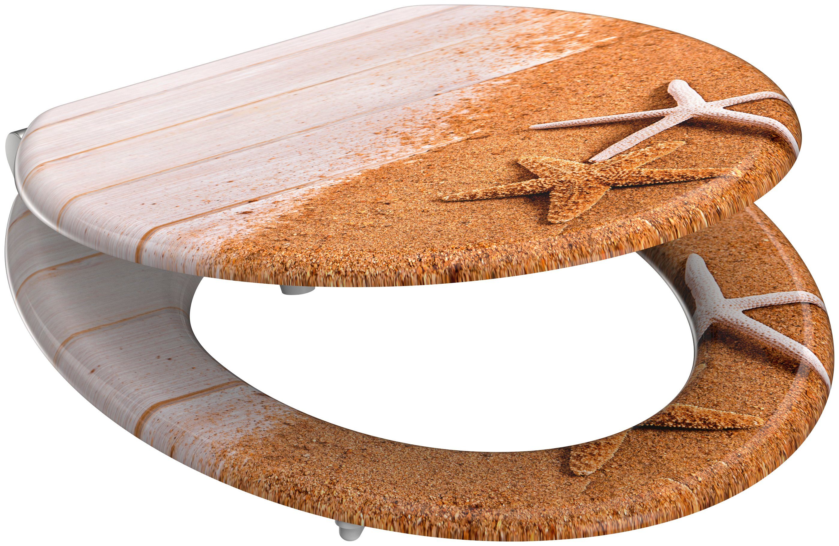 welltime Toiletzitting Zeester met softclosemechanisme, mdf, krasvast