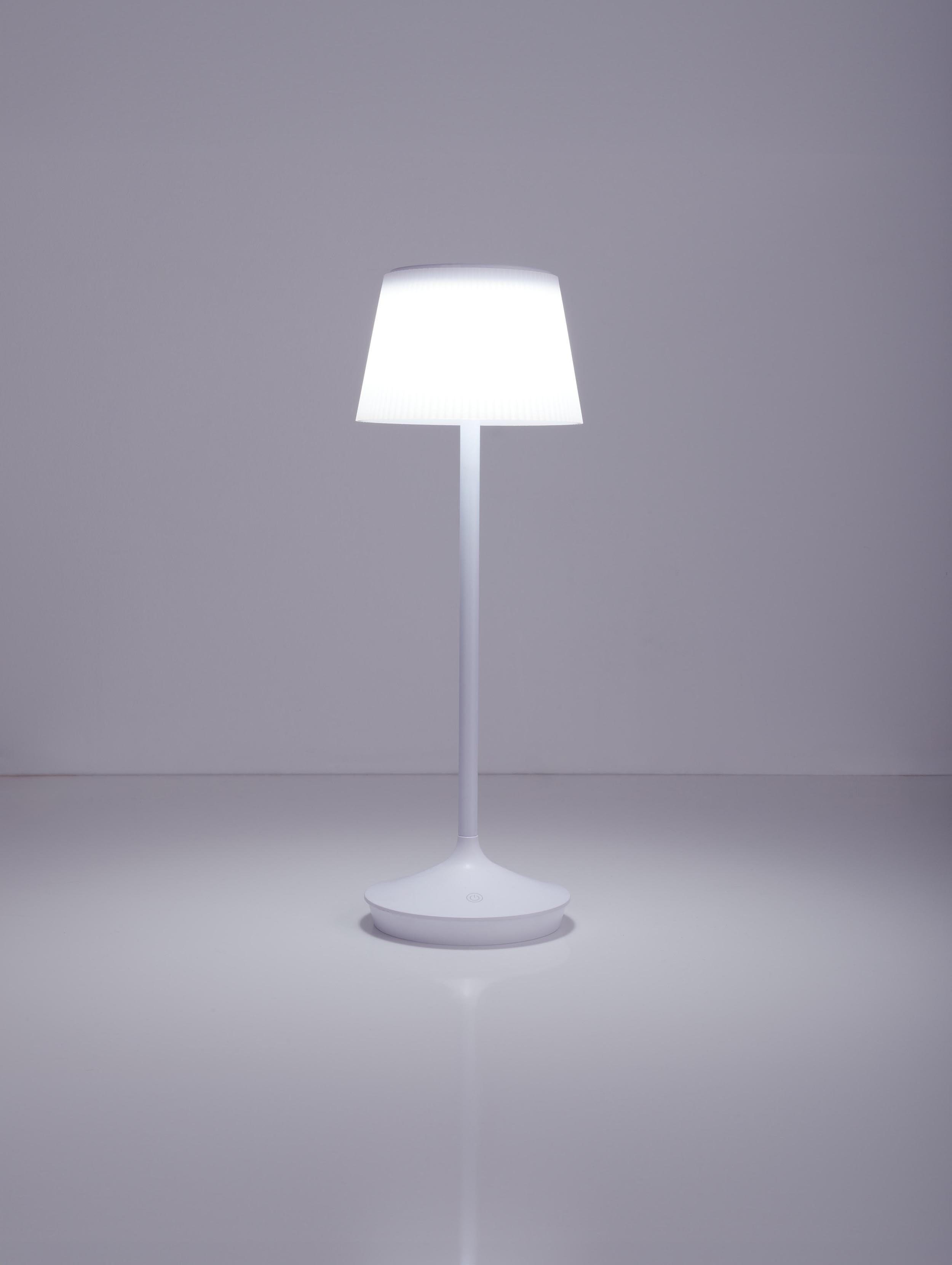 näve Led-tafellamp Zonne-lamp / acculamp "EMMI" Zonne-energie, accubedrijf, CCT, aanraaksensor, accutafellamp (1 stuk)