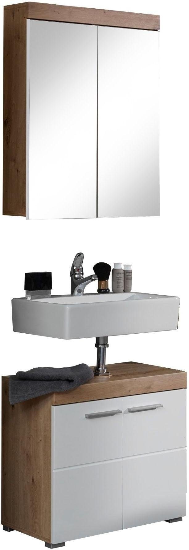 INOSIGN Badkamerserie Avena Badkamermeubels - wastafelonderkast en spiegelkast (set, 2-delig) badmeubelsets wit