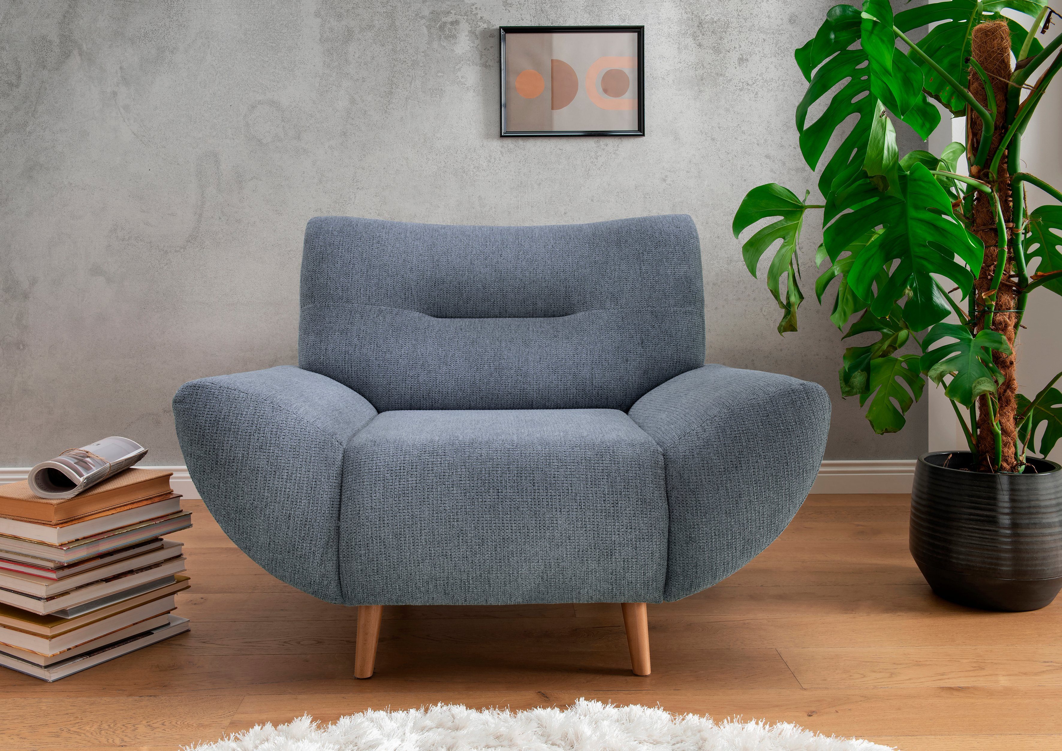 INOSIGN Zithoek Drago elegant en tijdloos, comfortabel, moderne vormtaal leverbaar als fauteuil/hoekbank, diverse stoffen, incl. 2 sierkussens (set, 3-delig)