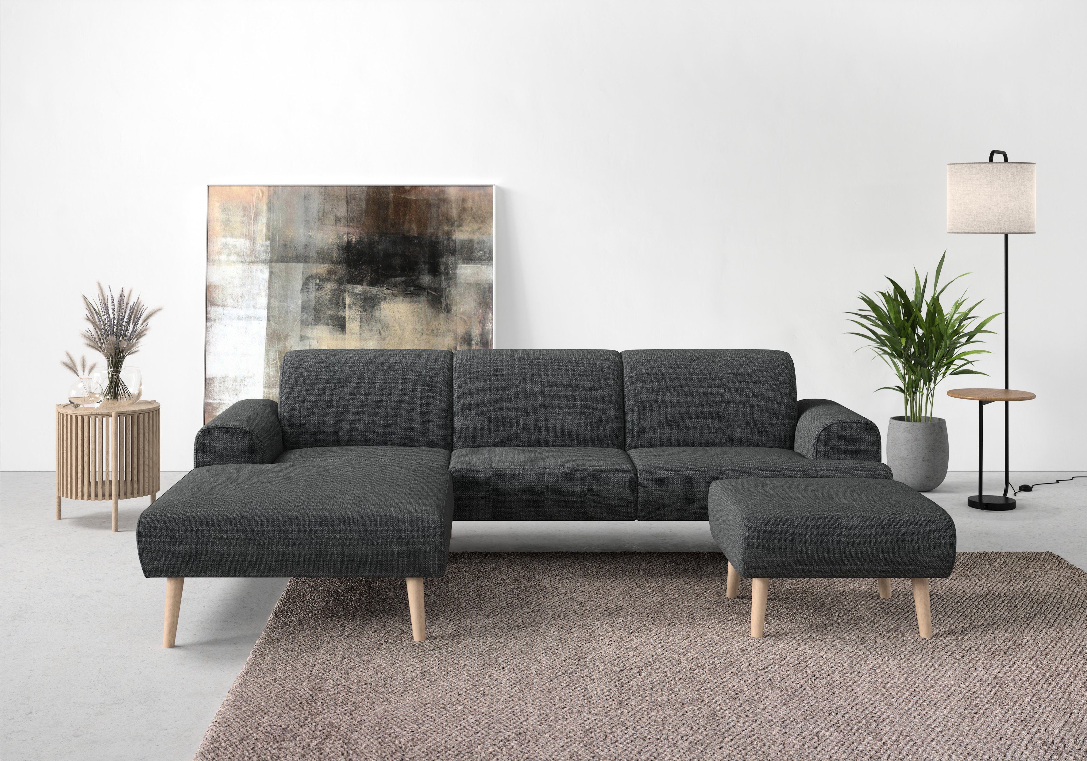 andas Hoekbank Swift L-vorm Binnenveringsinterieur, bxdxh: 292x83x176 cm