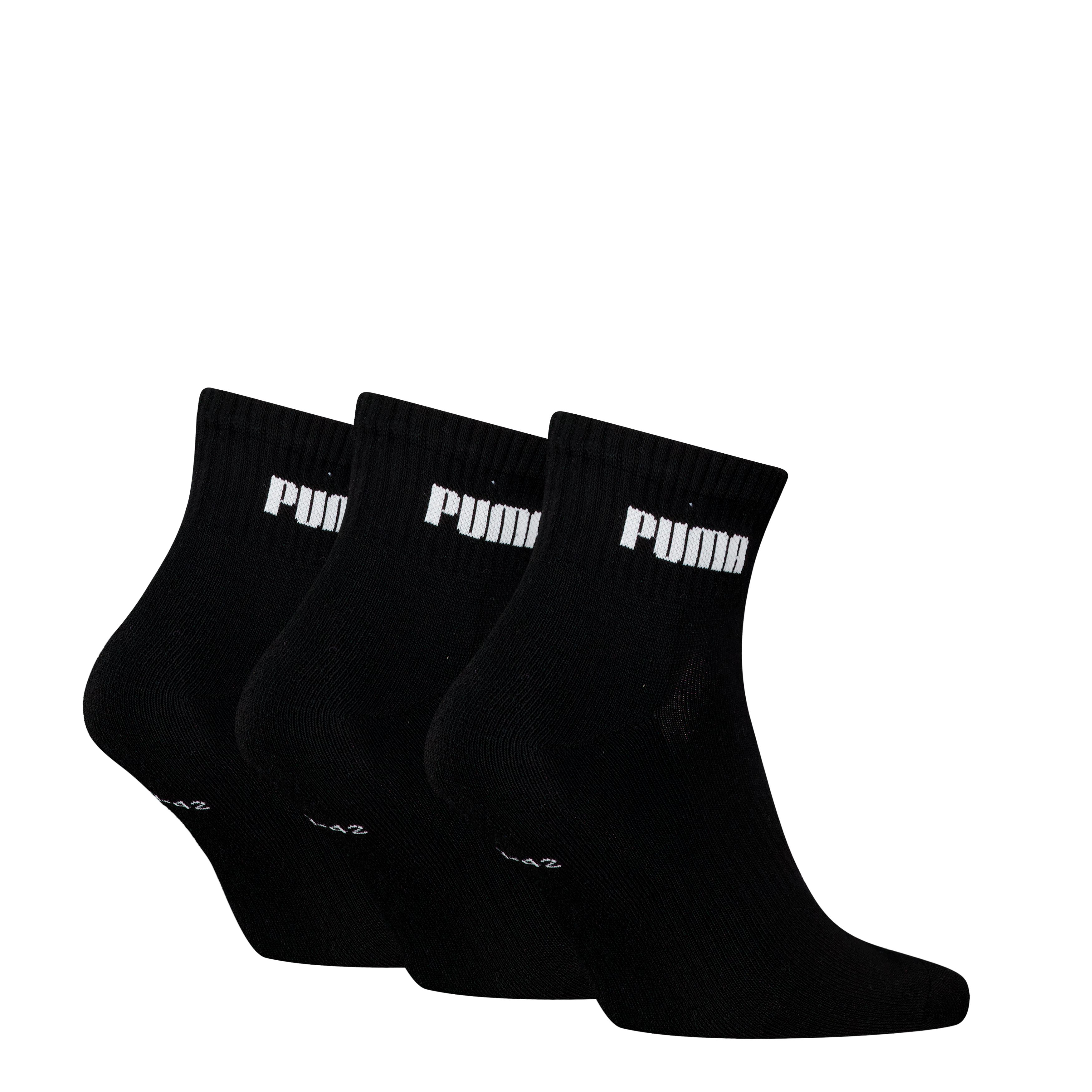 PUMA Korte sokken PUMA UNISEX CUSHIONED NEXT QUARTER 3P (3 paar, 3 paar) heren sokken maat 39-42 zwart