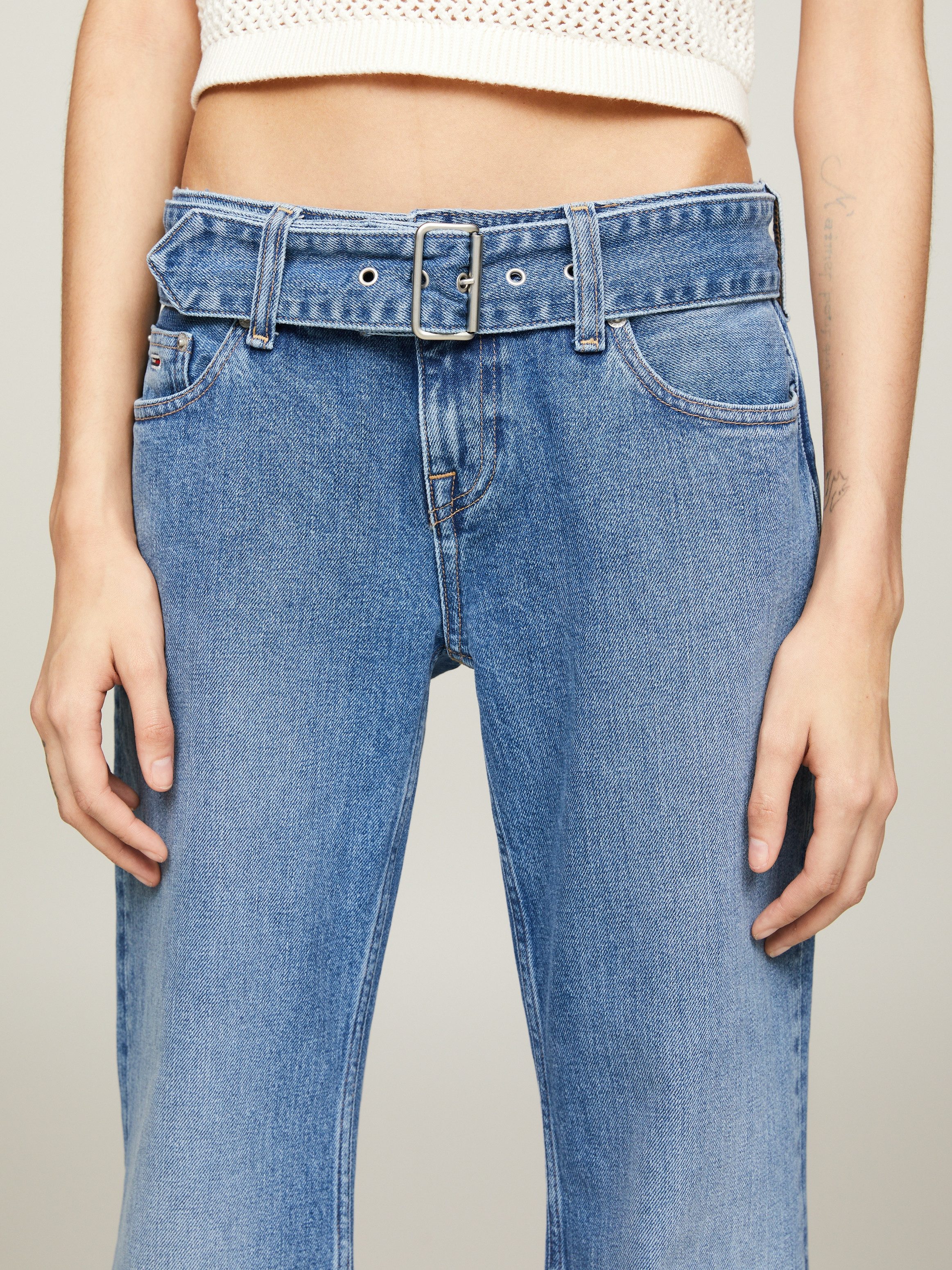TOMMY JEANS Wijd uitlopende jeans LW FLR BELTED BH7136