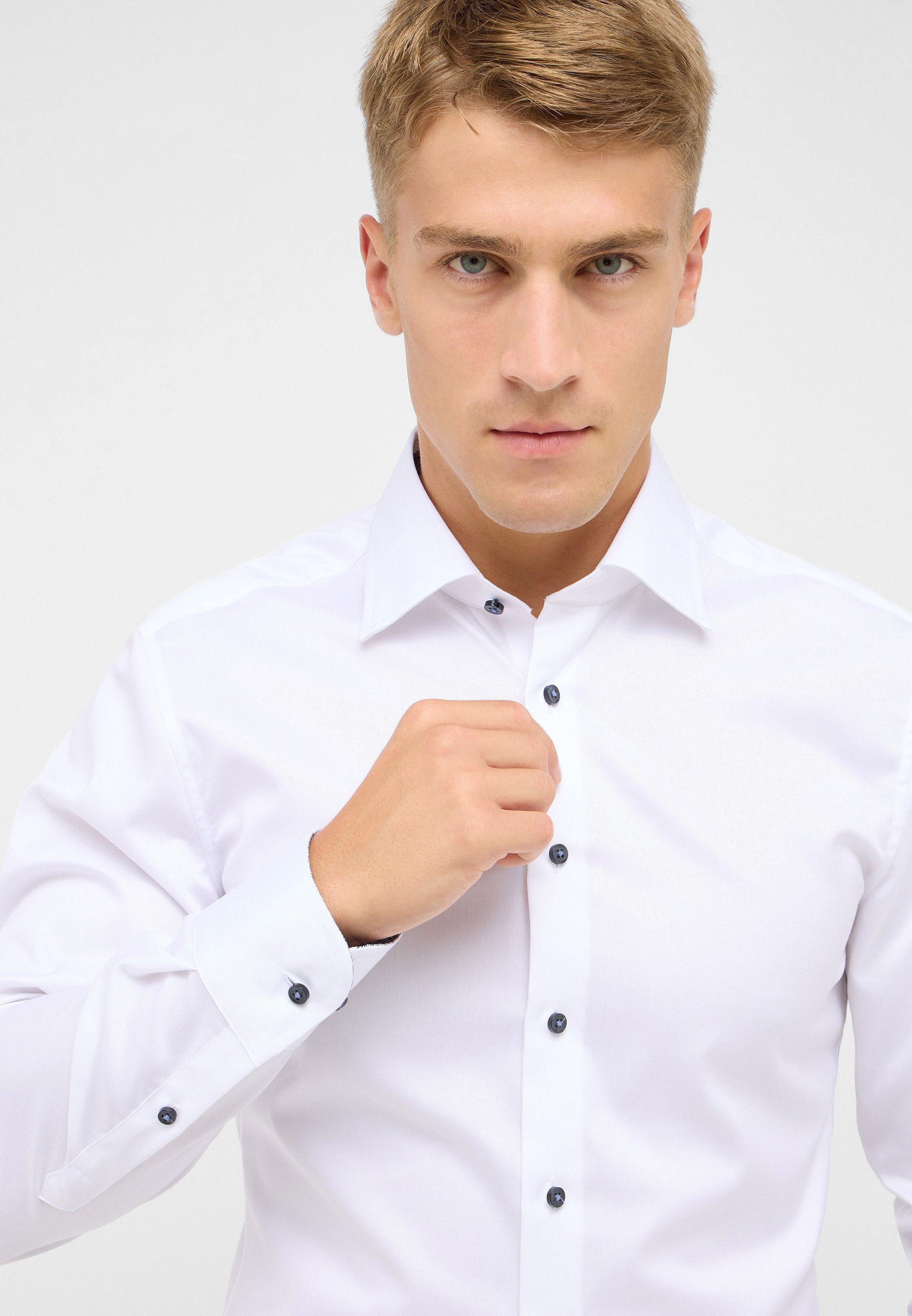 Eterna Overhemd met lange mouwen Slim fit NON IRON (strijkvrij)