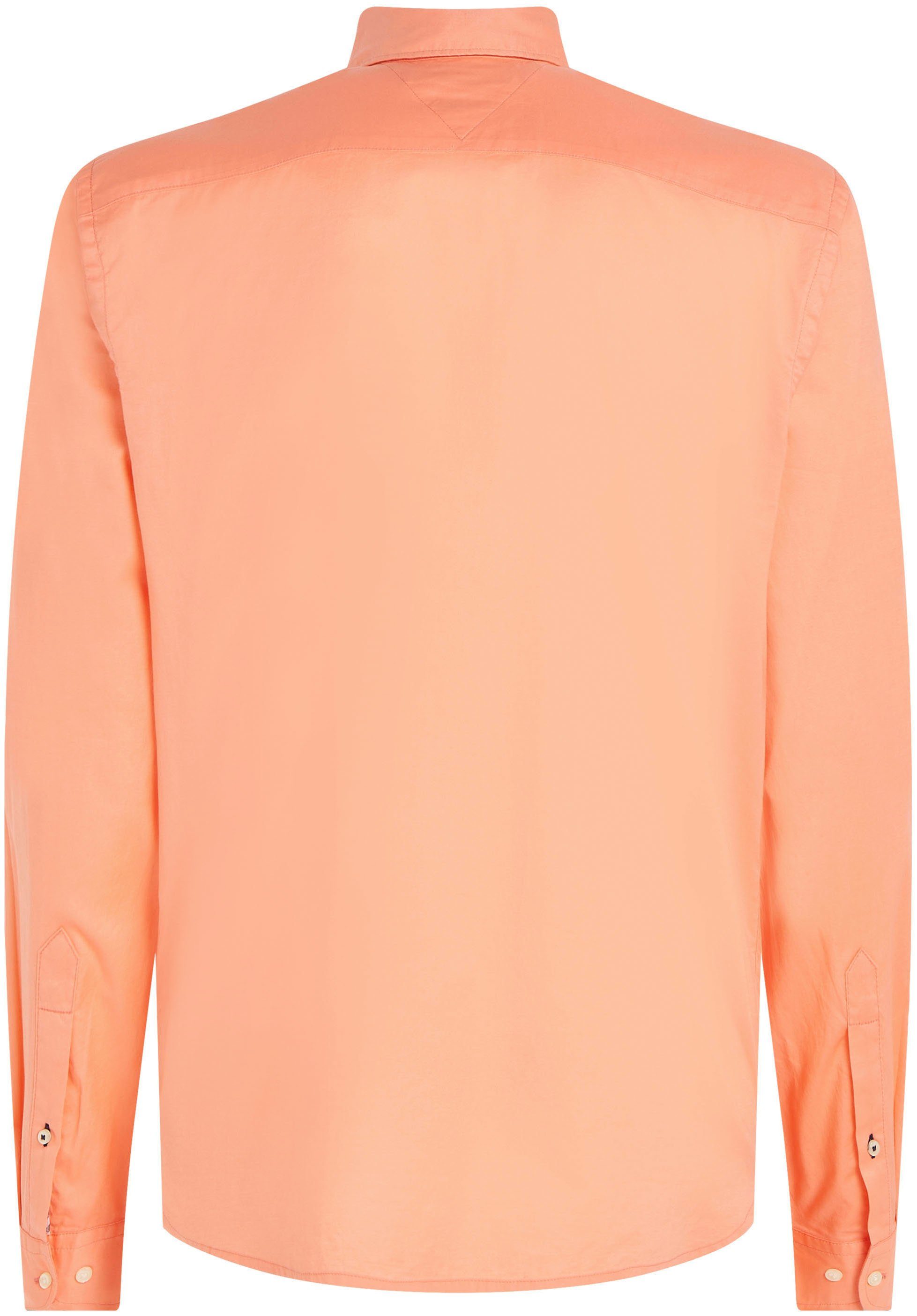 Tommy Hilfiger Overhemd met lange mouwen FLEX POPLIN RF SHIRT met tommy hilfiger labelschild binnenin de knoopsluiting (1-delig)