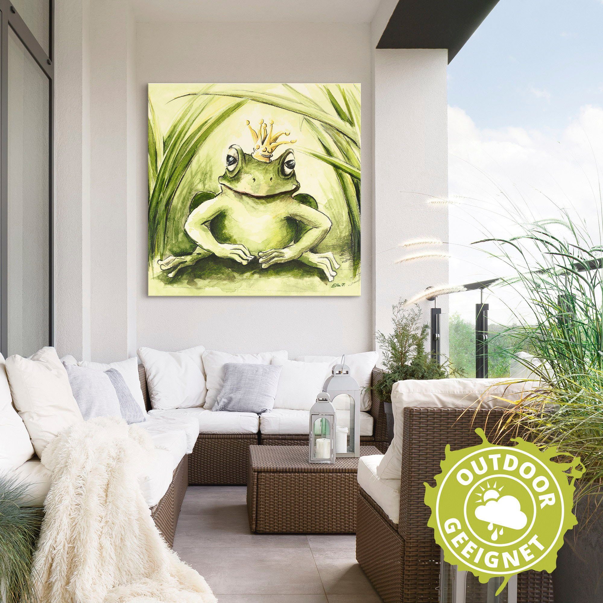 Artland Artprint Kleine kikker als artprint van aluminium, artprint voor buiten, artprint op linnen, poster in verschillende maten. maten