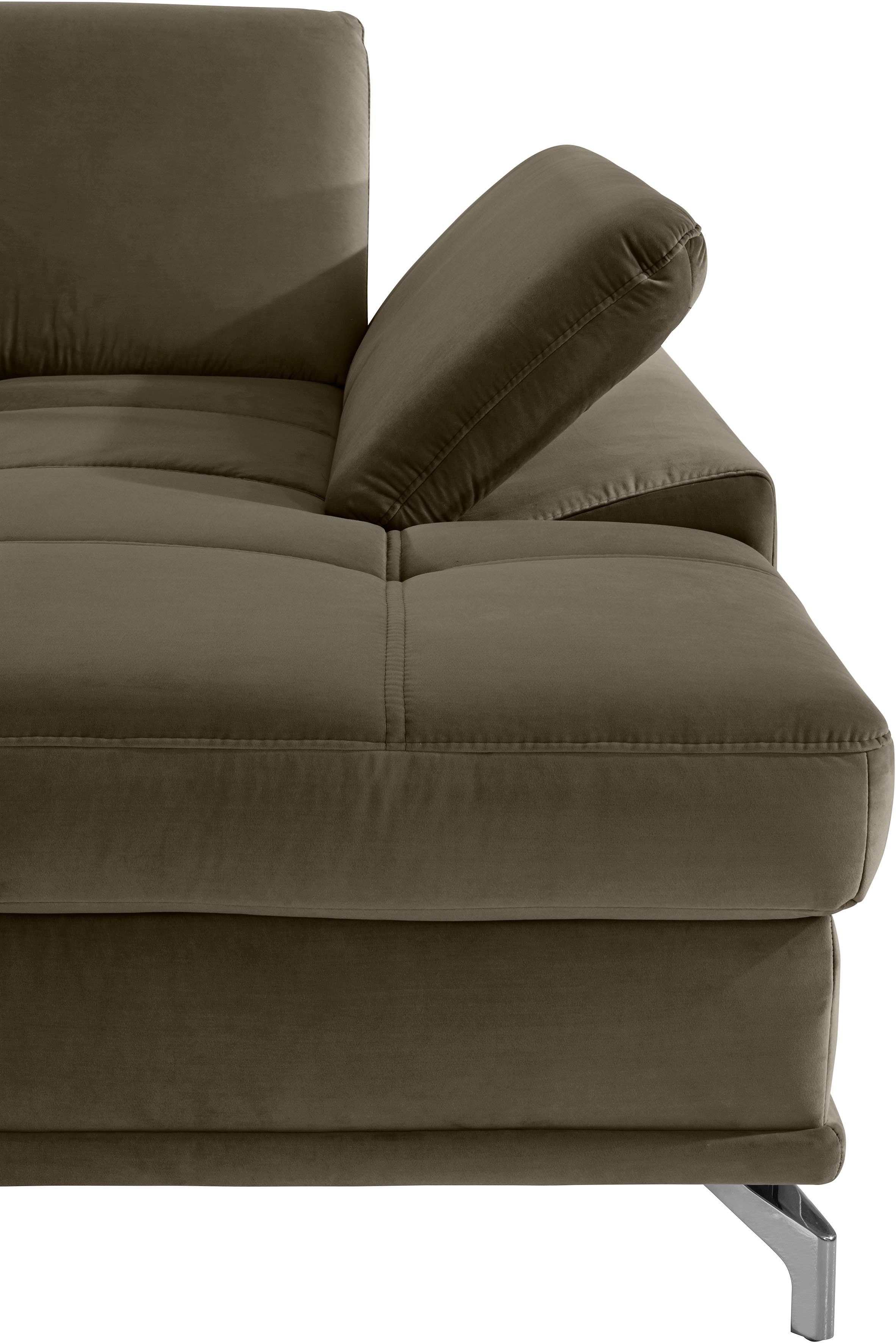 Places of Style Hoekbank Costello L-vorm, met zitdiepteverstelling, armleuningverstelling en