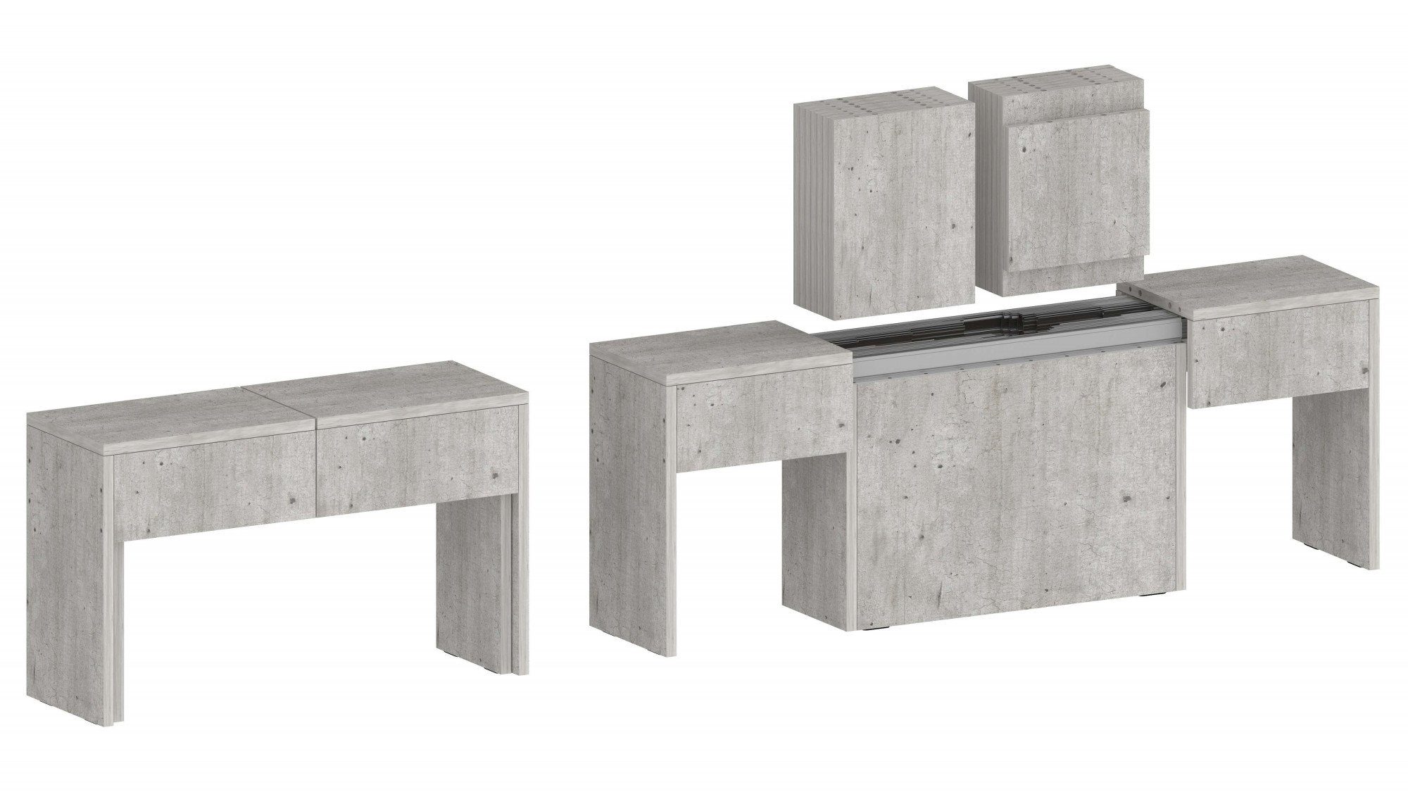 INOSIGN Zithoek Praktika Uitschuifbaar tot 290 cm per bank (voordeelset, 2-delig) tuinsets grijs