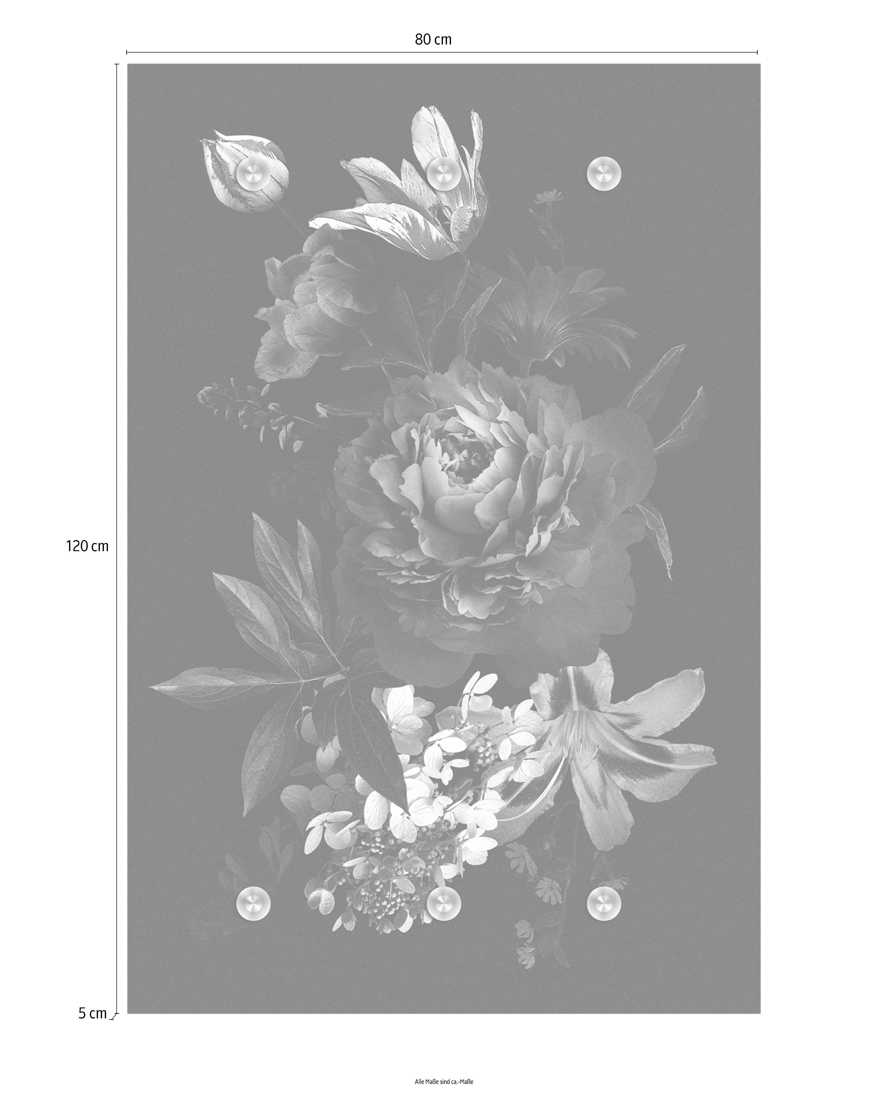 queence Kapstok Bloemen met 6 haken, 80 x 120 cm