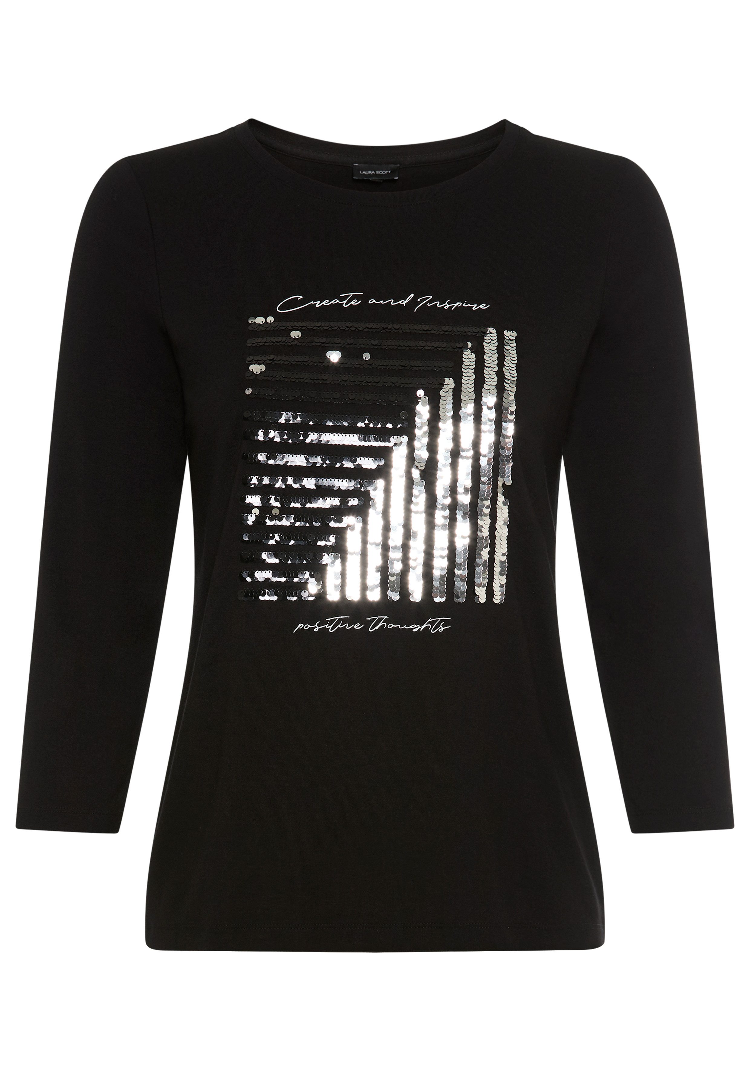Laura Scott Longsleeve met pailletten en folieprint - nieuwe collectie