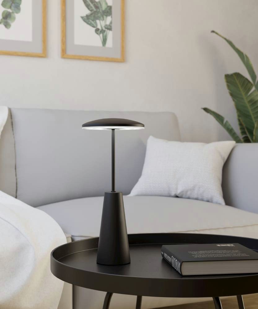 EGLO Tafellamp Piccola dimmbare nachttafellamp, metaal in zwart, lamp voor balkon, ip54 (1 stuk)