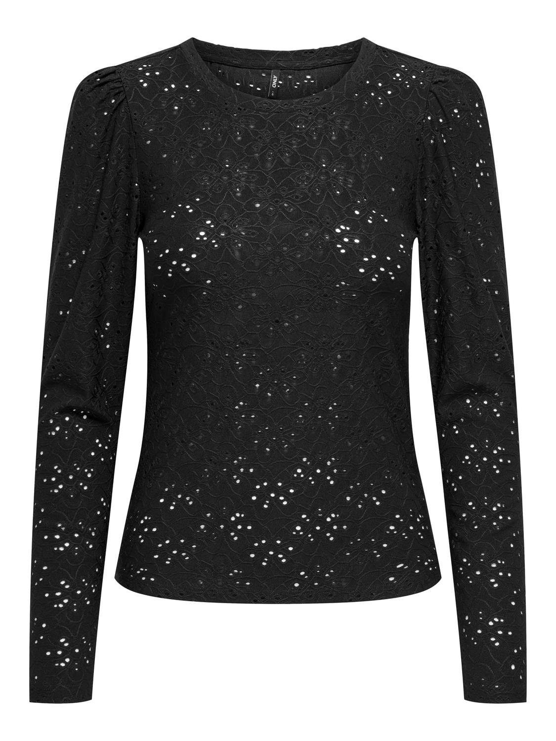 Only Shirt met lange mouwen ONLSMILLA L/S O-NECK PUFF TOP JRS
