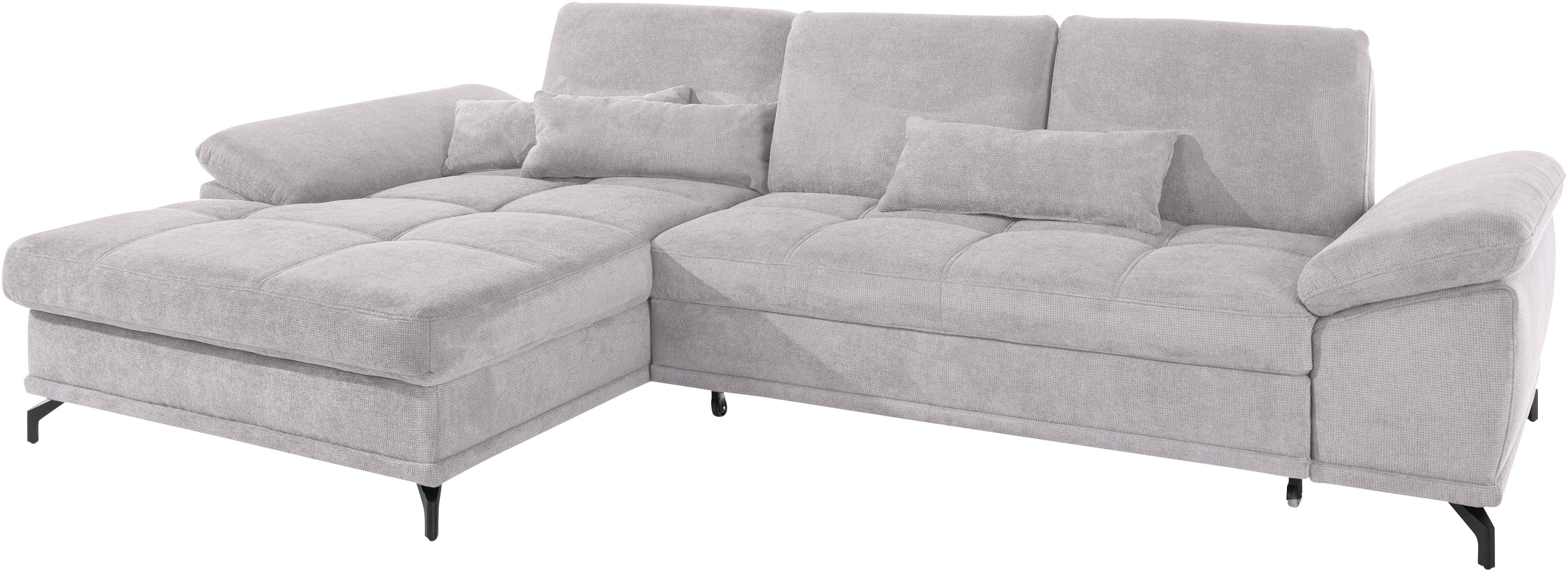 Places of Style Hoekbank Costello L-vorm, met zitdiepteverstelling, armleuningverstelling en