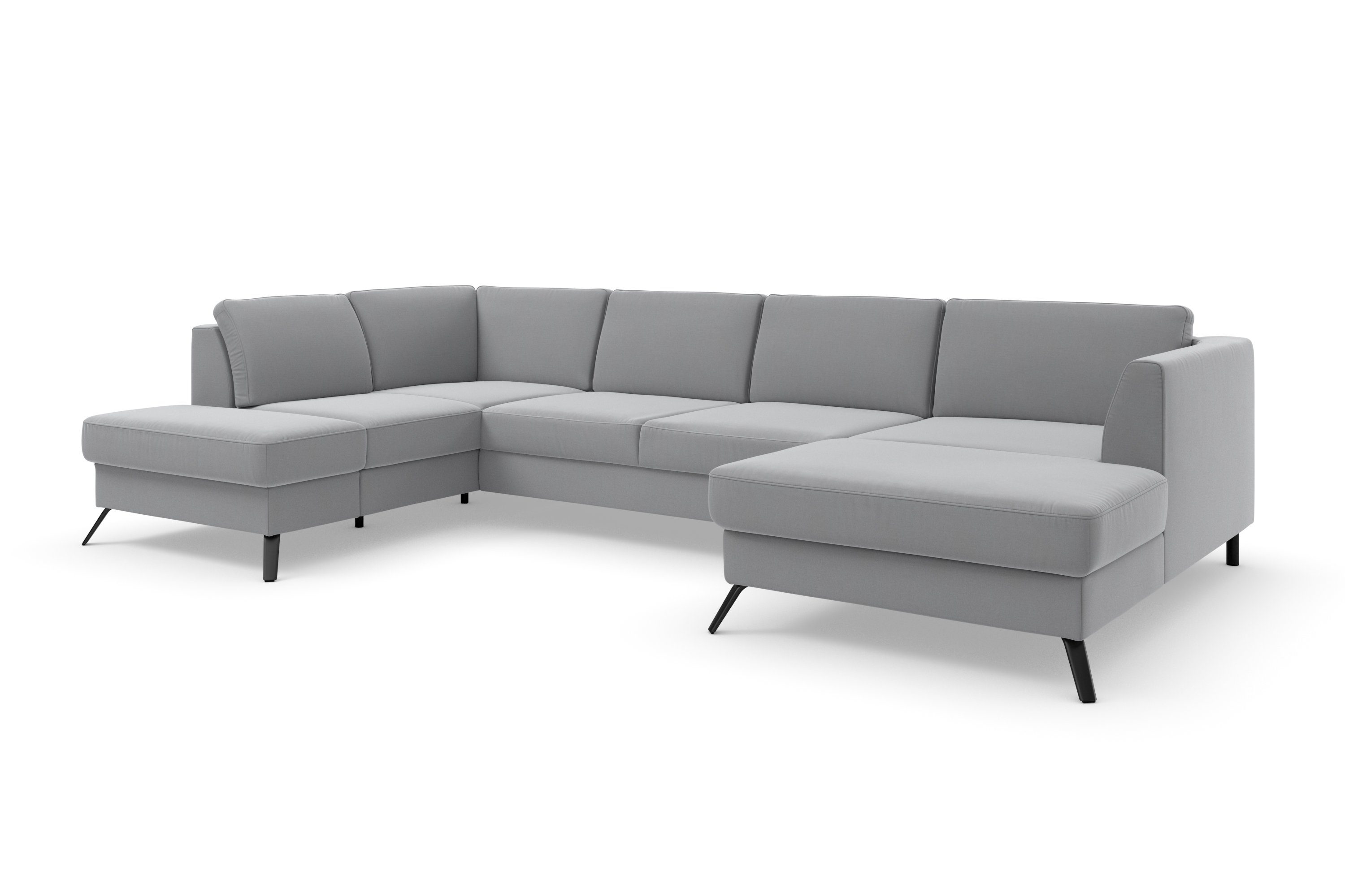 sit&more Zithoek Olsen U-vorm inclusief zitdiepteverstelling, naar keuze met slaapfunctie, 15 cm hoog