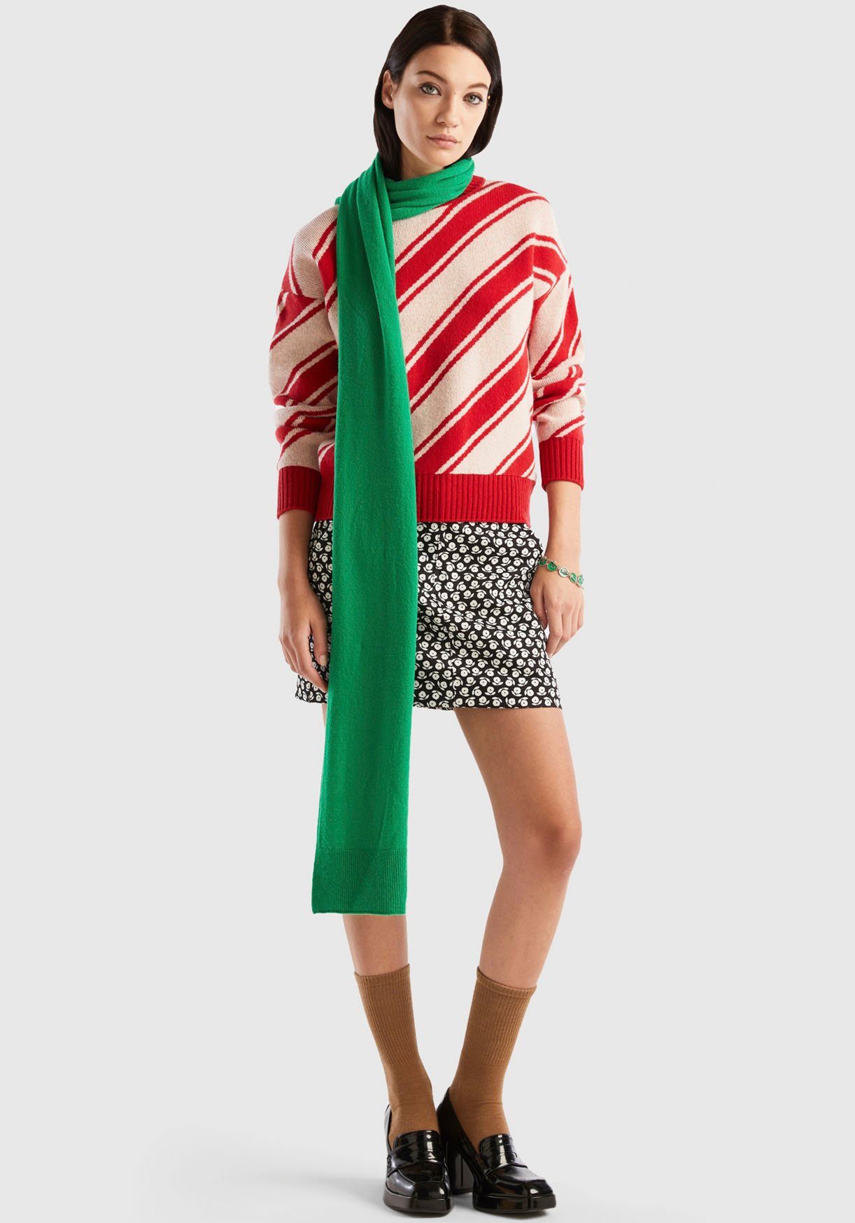 United Colors of Benetton Gebreide trui met diagonaal streepdessin
