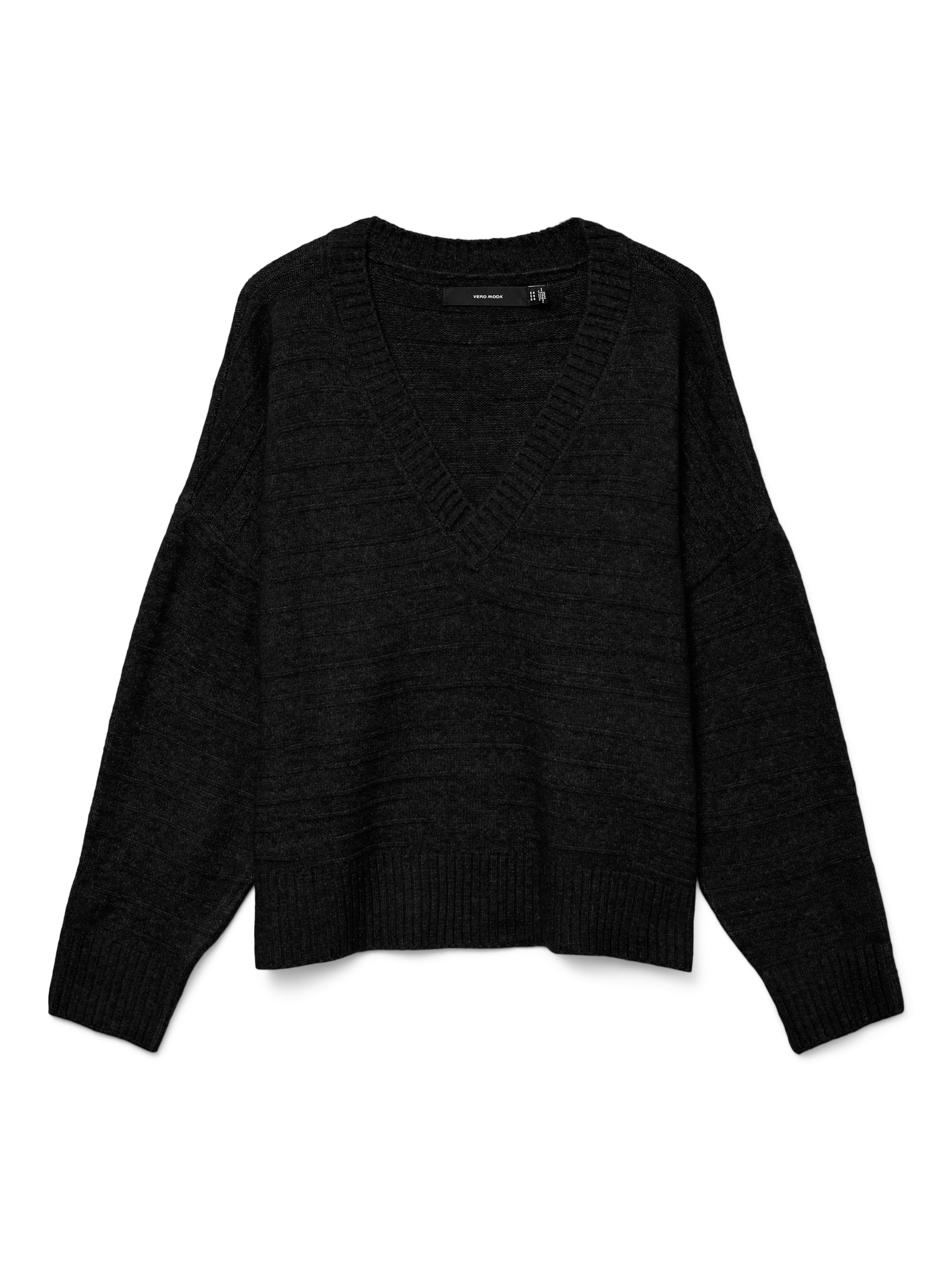 Vero Moda Gebreide trui VMBOOM STRUCTURE LS V-NECK PULLOVER BOO