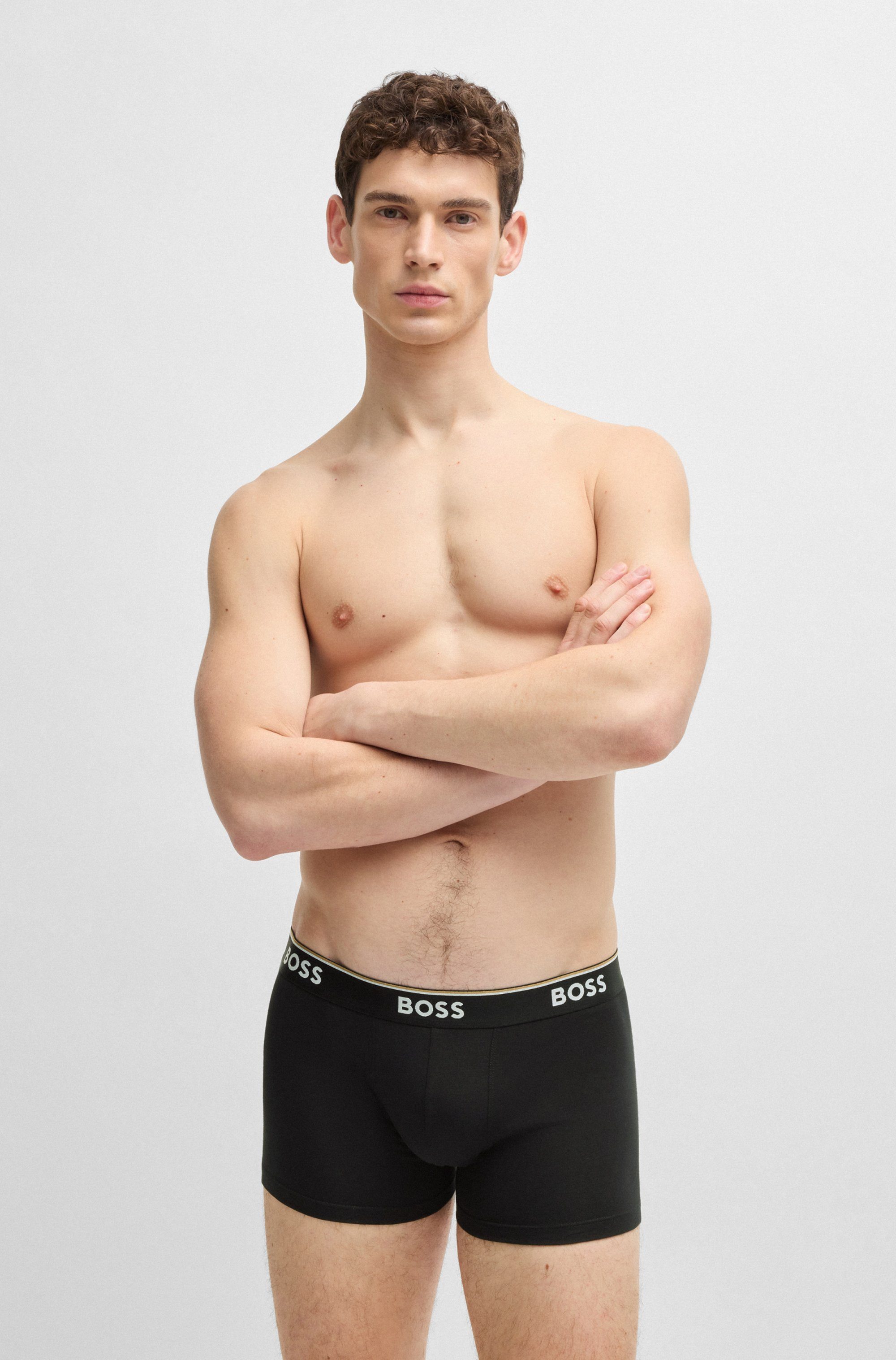 BOSS Boxershort TRUNK 3 PACK met boss opdruk op de tailleband (3 stuks)