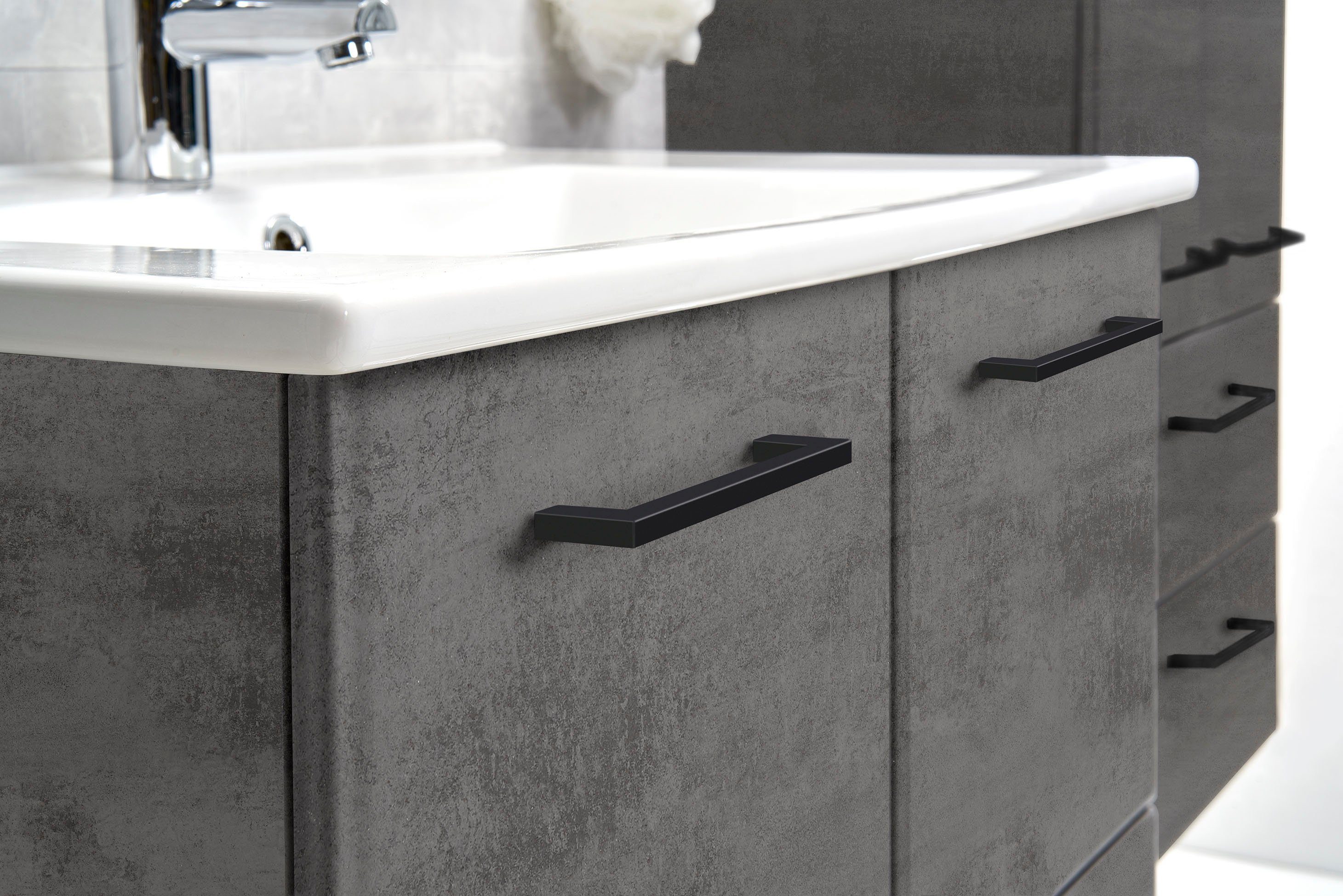 Saphir Badkamerserie Quickset 945 keramieken wastafelonderkast met onderkast, 75 cm breed Wastafelmeubel, 2 deuren, 1 lade, inclusief deurdemper, wastafelonderkast set (1 stuk)