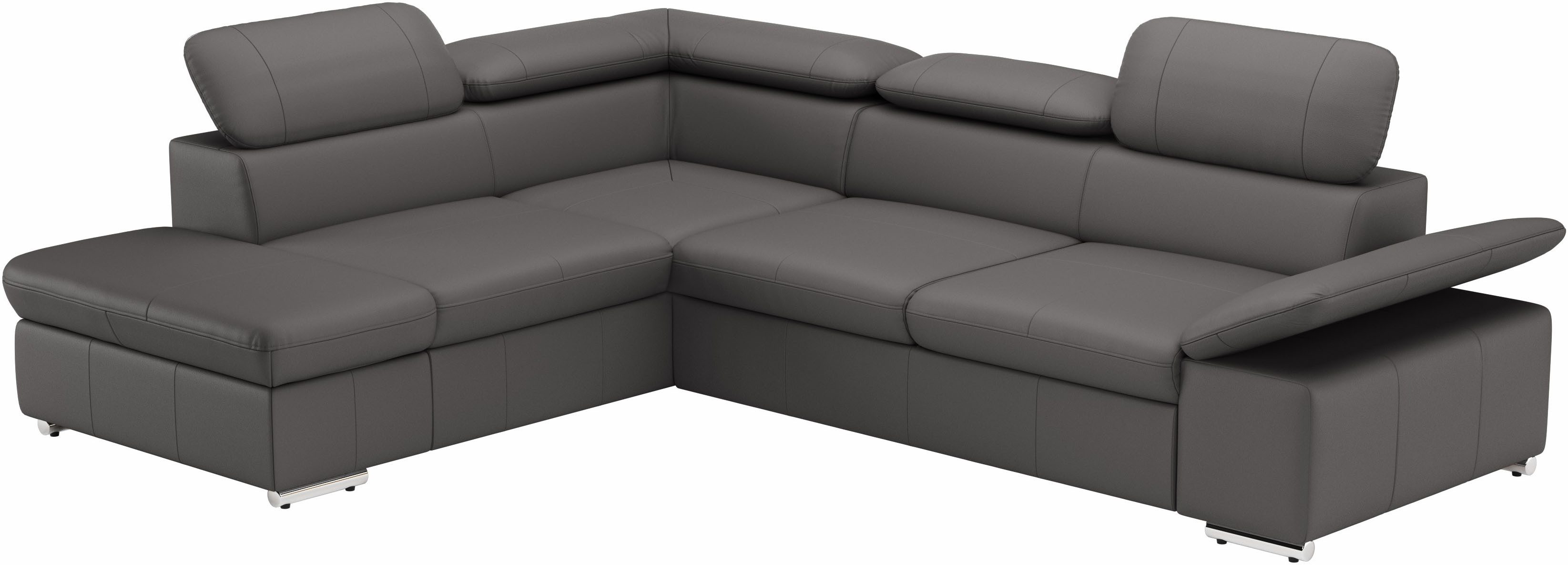 sit&more Hoekbank Valentine, L-vorm, bank met verstelbare arm- en hoofdsteun