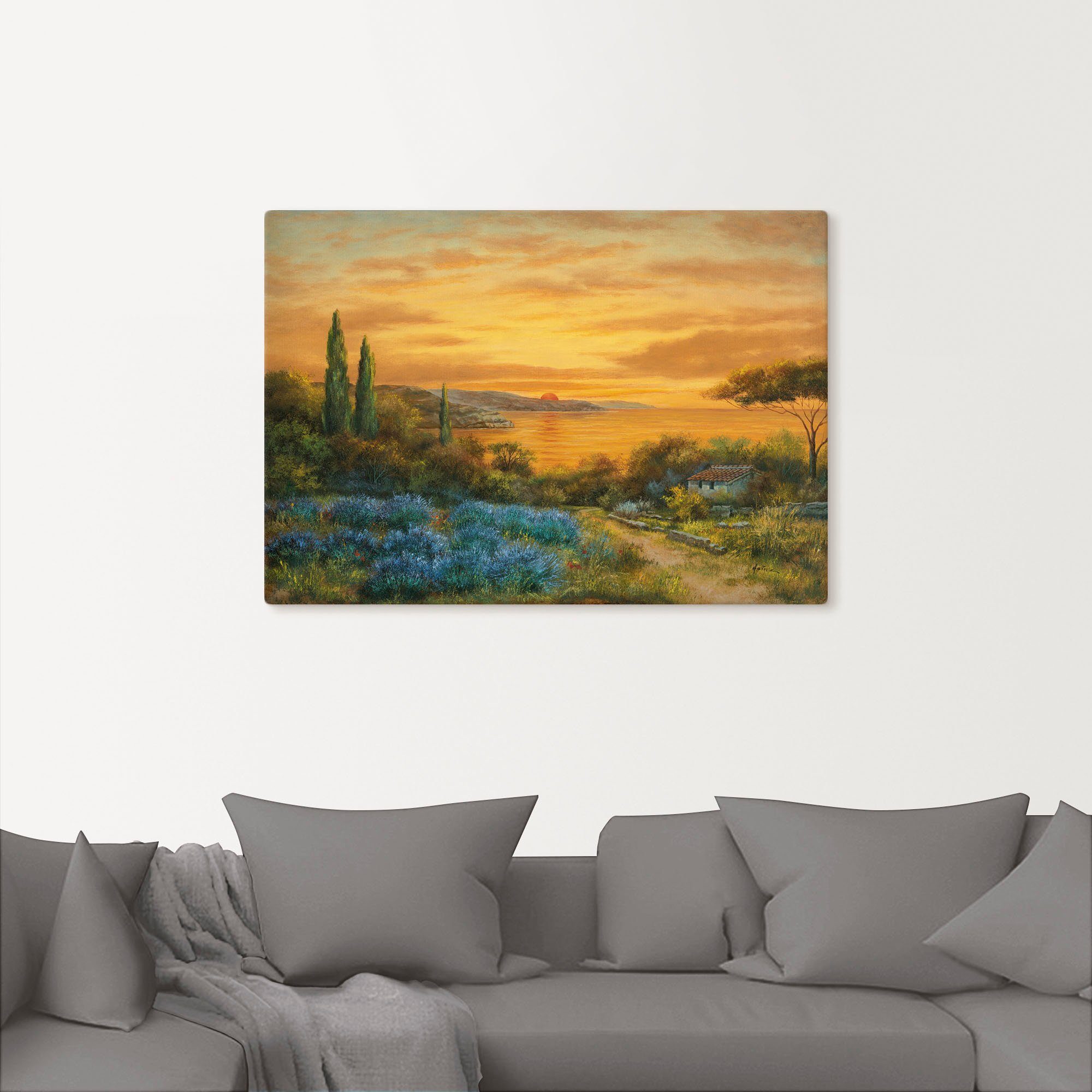 Artland Artprint op linnen Toscaanse baai gespannen op een spieraam