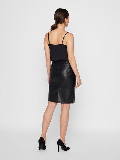 Vero Moda Imitatieleren rok VMBUTTERSIA HW COATED SKIRT NOOS