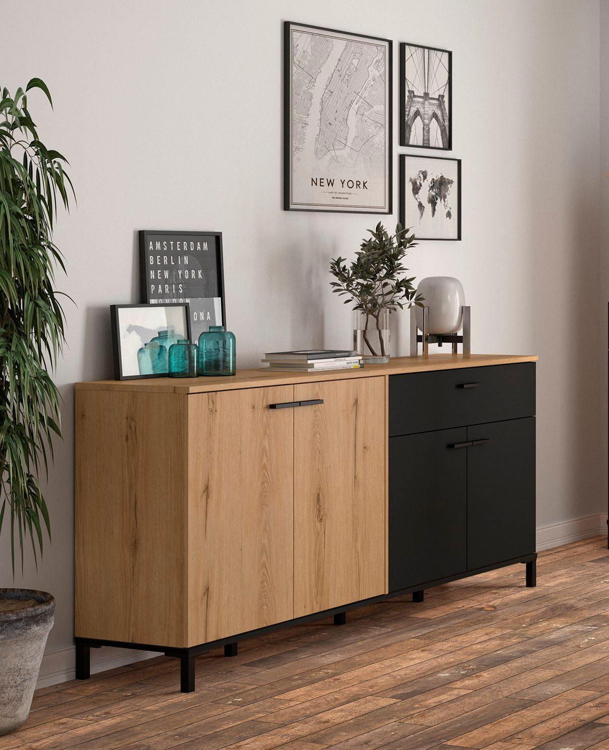 Gami Dressoir Trust met een lade dressoirs bruin