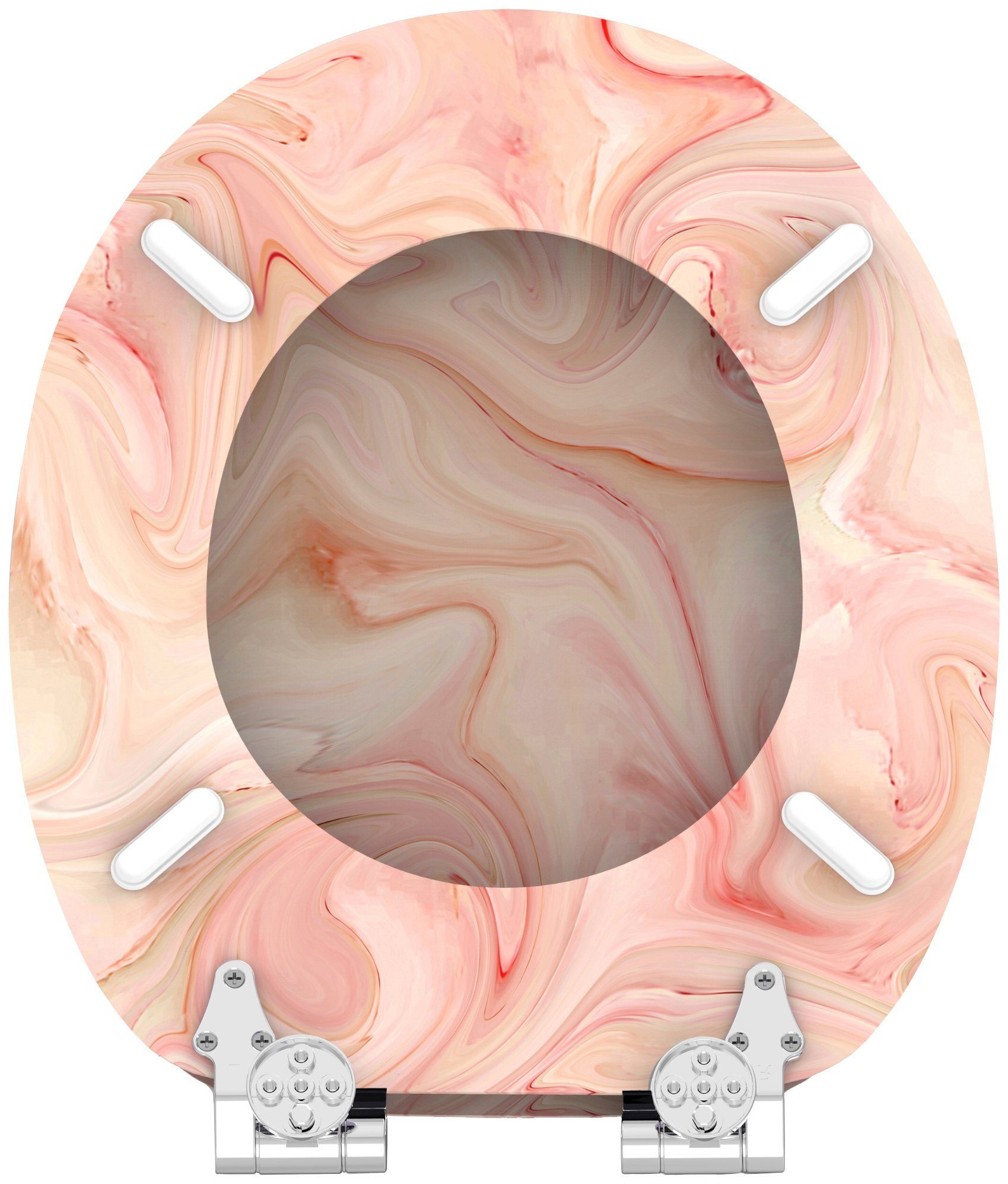 Sanilo Toiletzitting Marmor Rosa met softclosemechanisme, bxl: 37,7x 42,0 - 47,0 cm