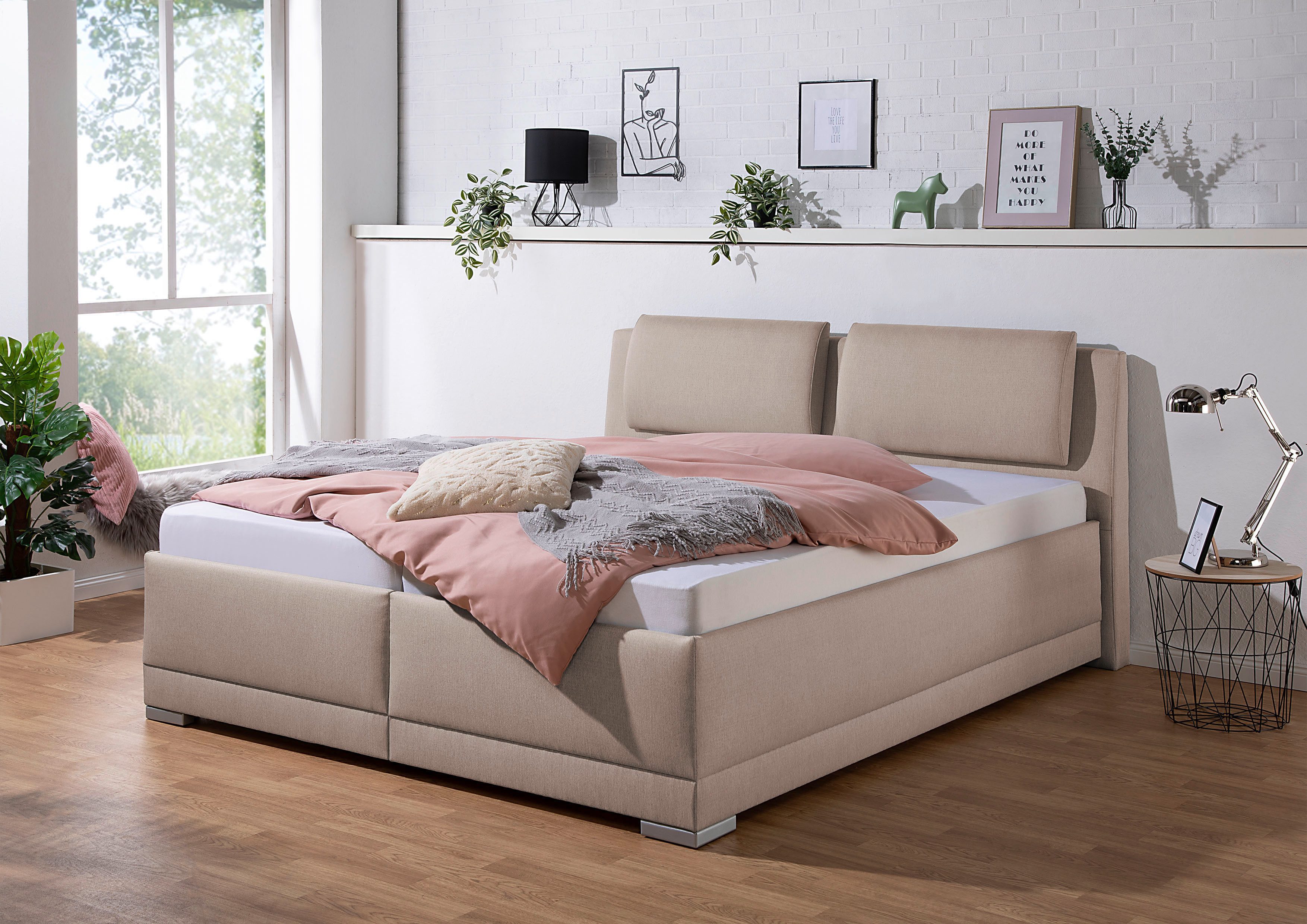 Maintal Gestoffeerd bed Oderzo met bedkist, verstelbare hoofdsteun, matrassen in h2 of h3 ter keuze