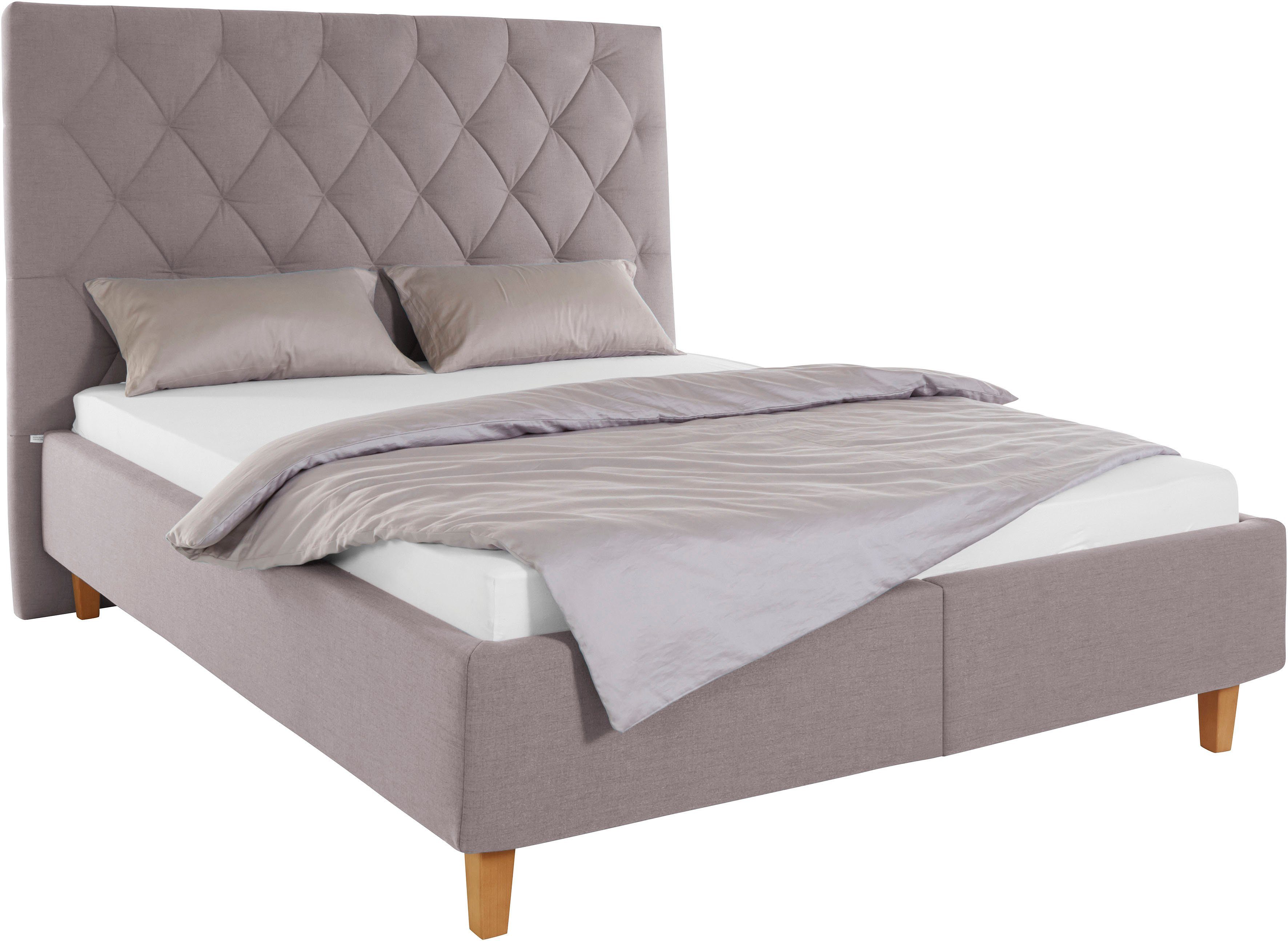 Guido Maria Kretschmer Home&Living Gestoffeerd bed Sunley 140 Kruisstiksel, hoofdbordhoogte 142 cm, zonder of met matras/lattenbodem