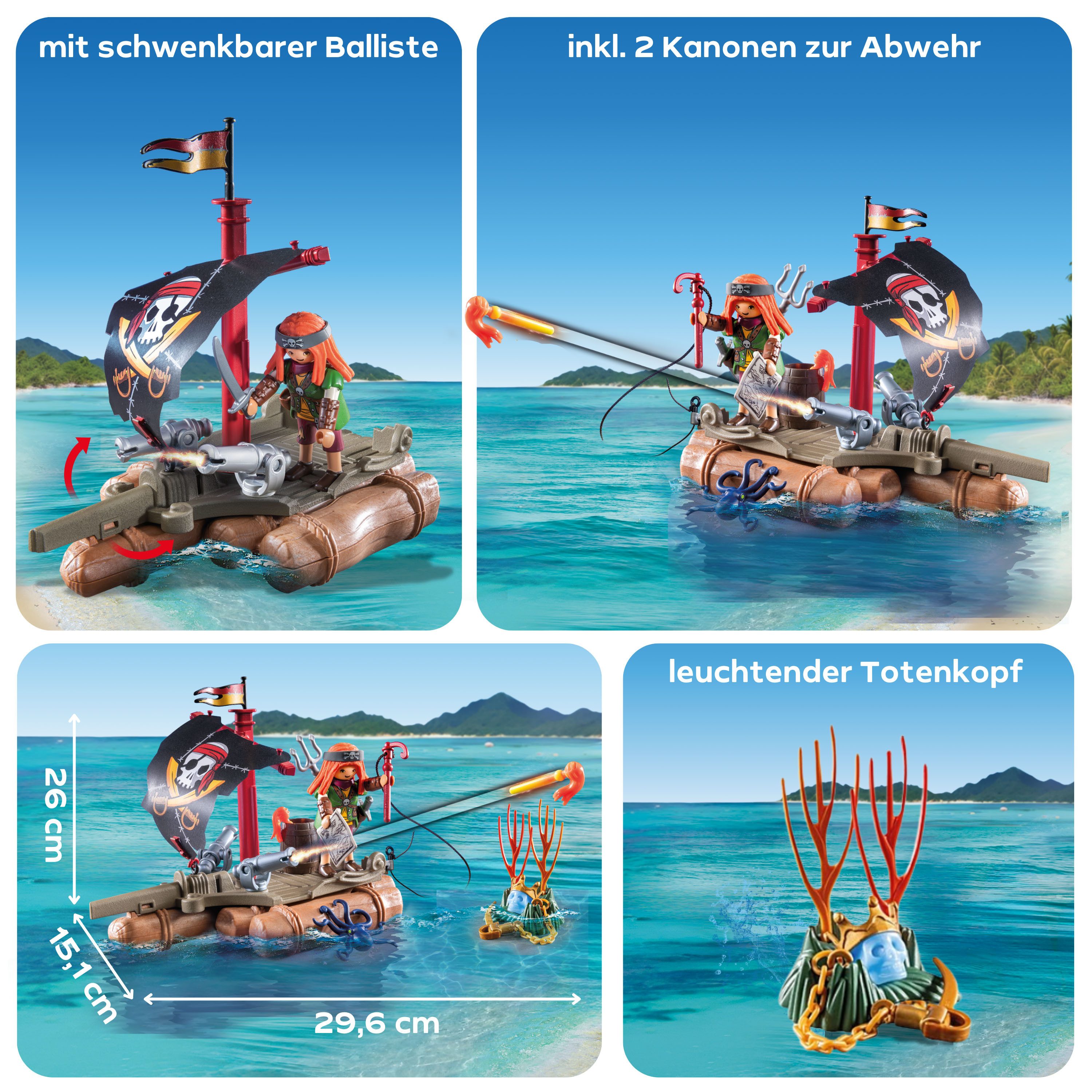 Playmobil® Constructie-speelset Schatzbergung auf Piratenfloss (71794), Playmobil Pirates (41-delig)