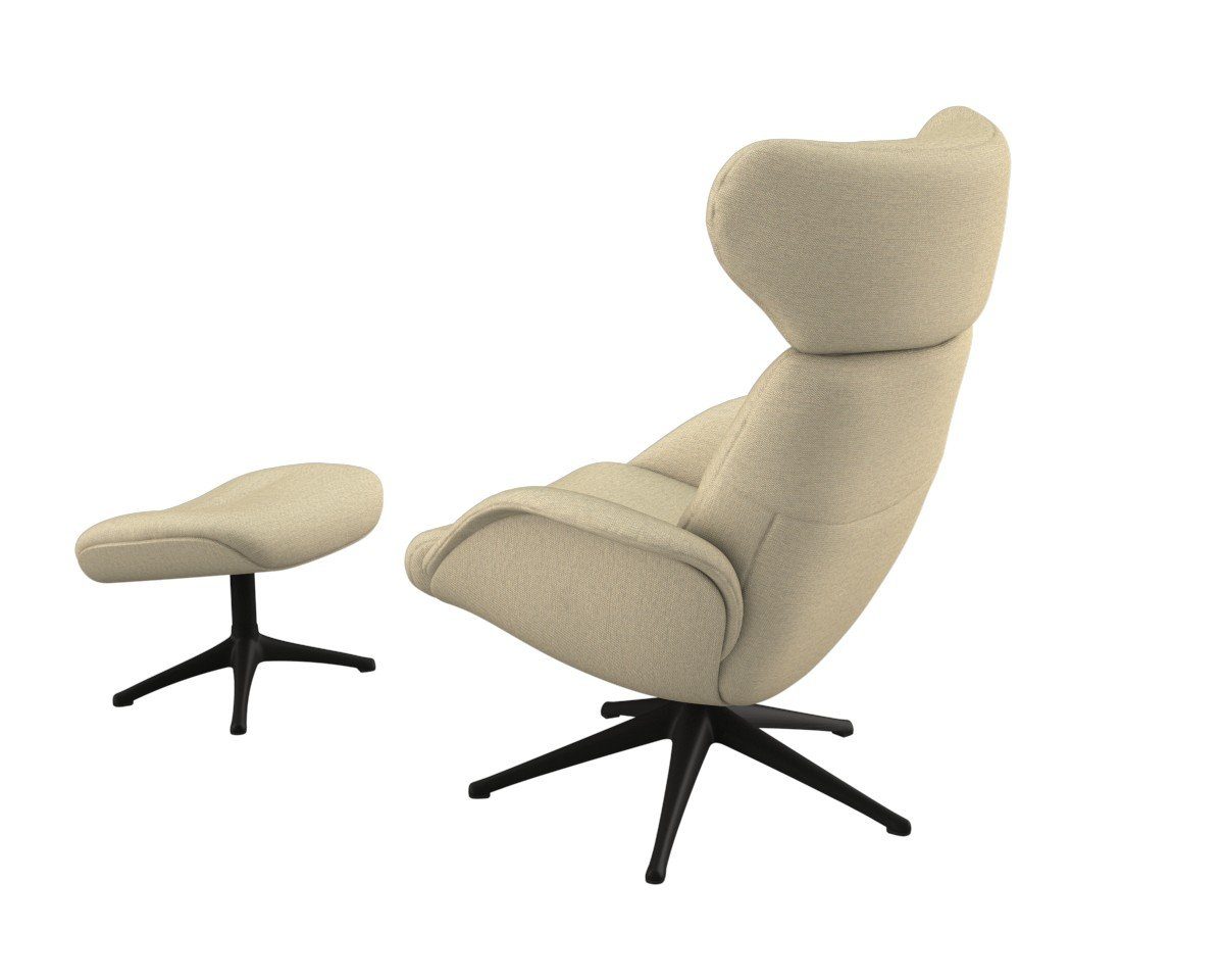 FLEXLUX Relaxfauteuil Relaxchairs More Eersteklas comfort, rug- en hoofdsteunverstelling, draaibaar, zwarte voet
