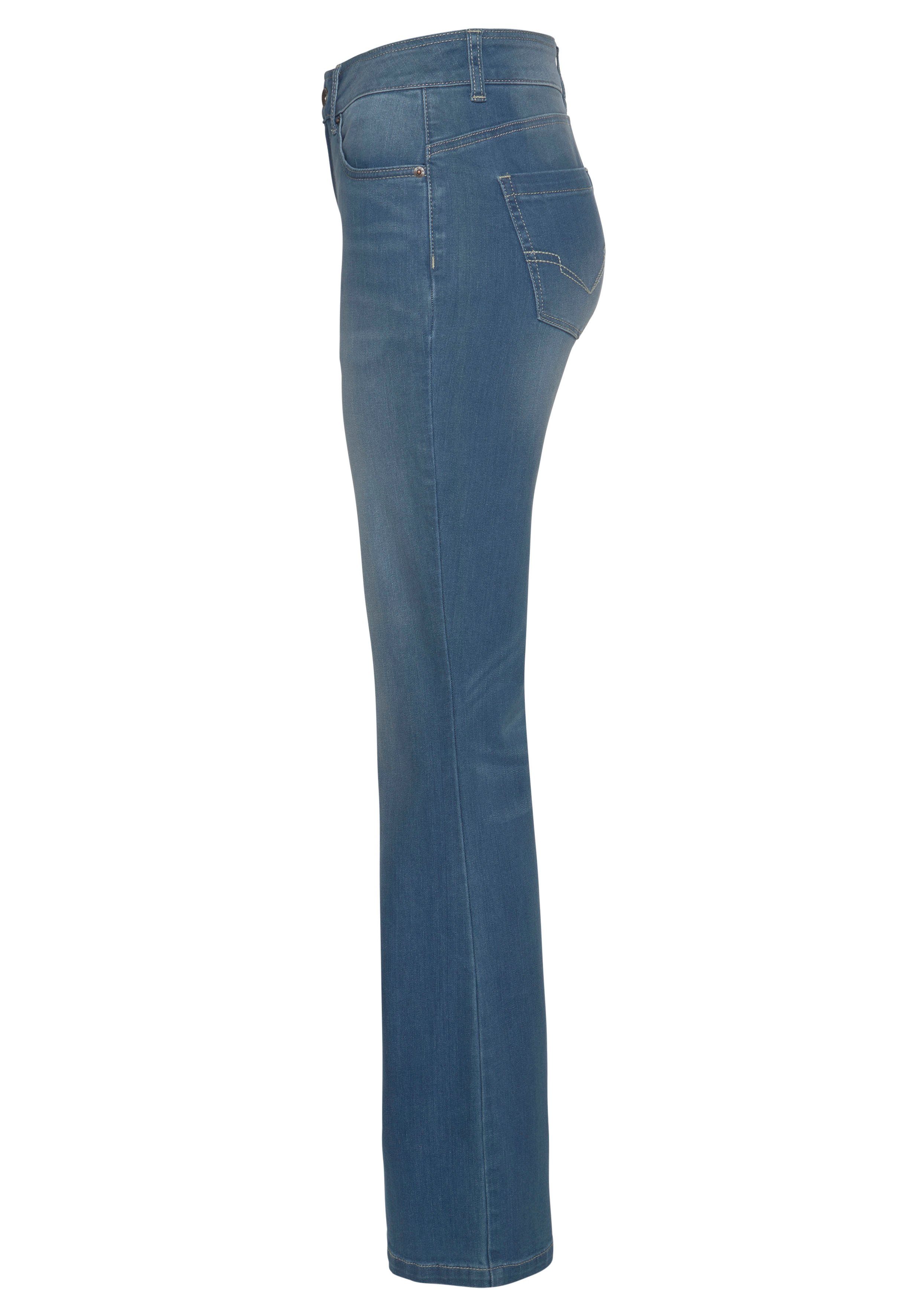 H.I.S Bootcut jeans High waist hoge taille, bootcut, met used-effecten, ook in lange maten