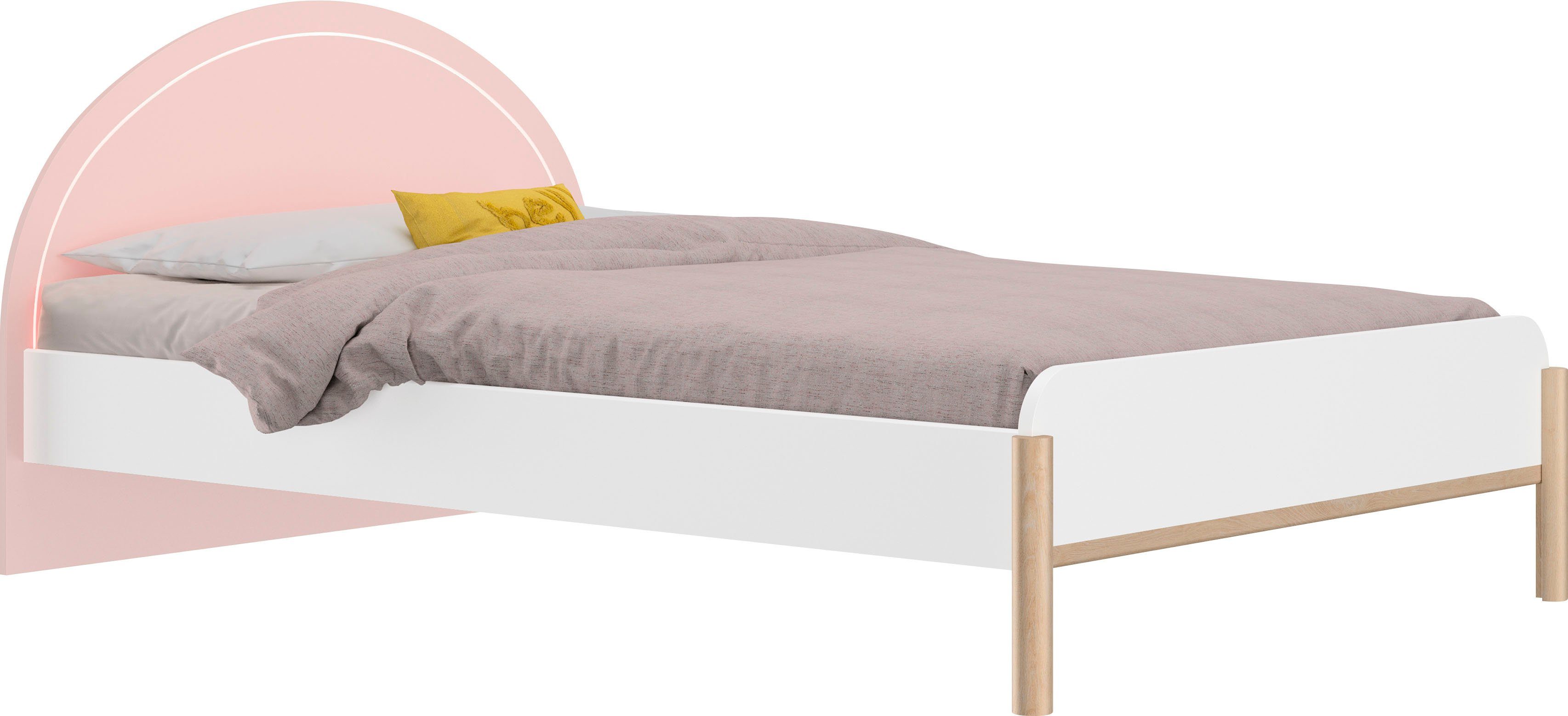 Gami Kinderbed 1-persoons, kinderbed, met ledverlichting bij het hoofdbord, 90x200 cm