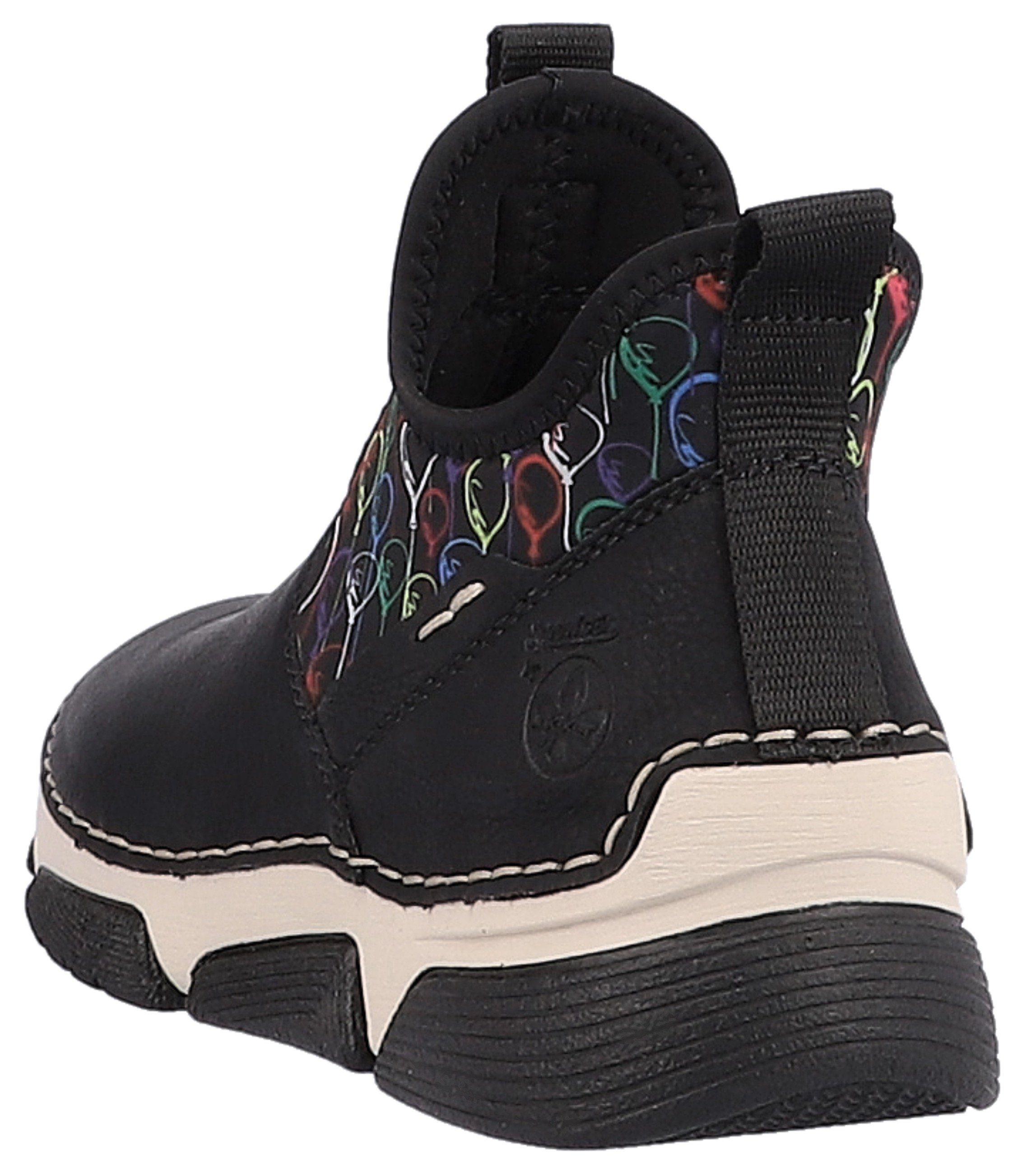 Rieker Boots zonder sluiting met kleurrijke print