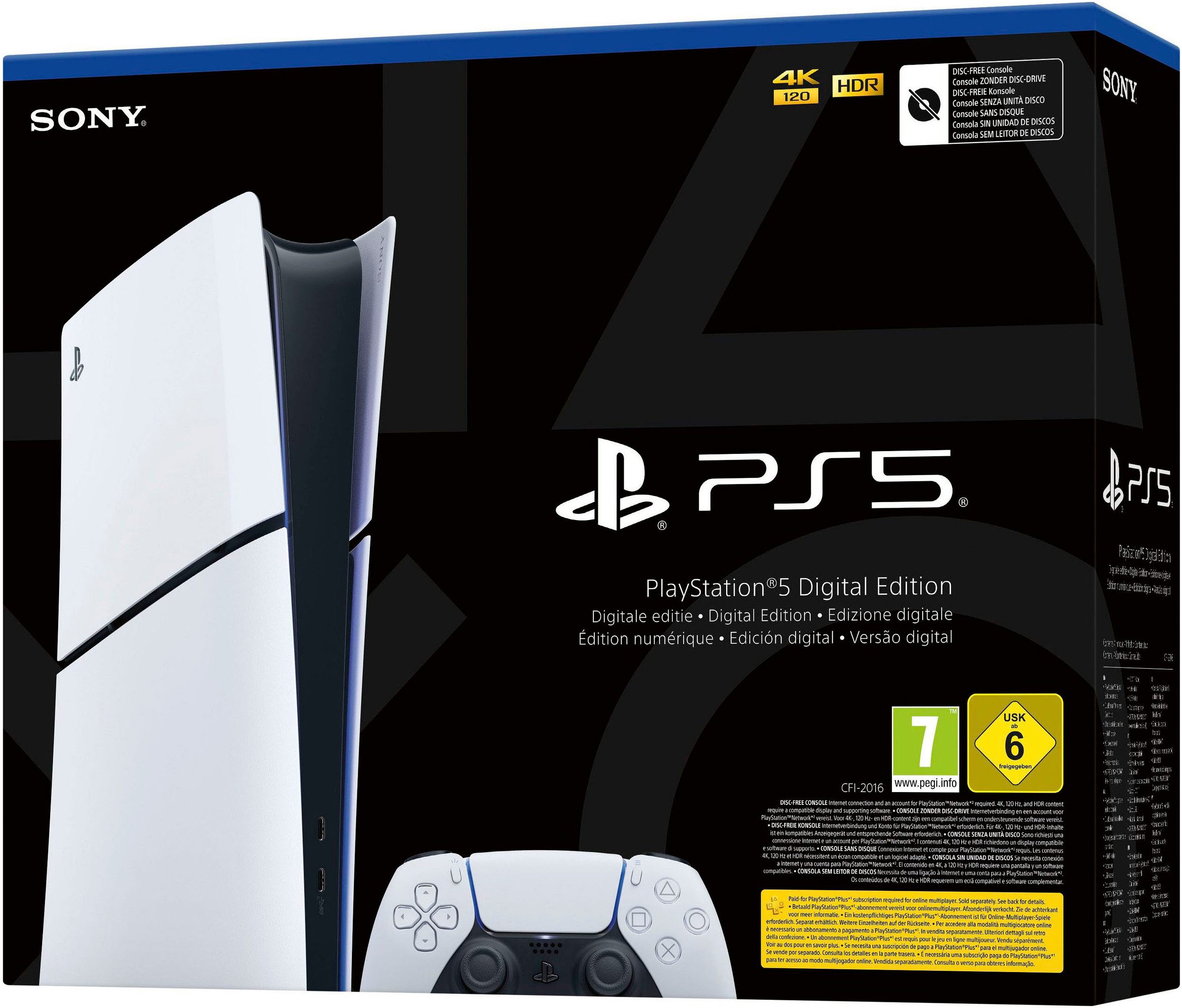 PlayStation 5 Gameconsole Digitale editie (slim) incl. tweede DualSense draadloze controller