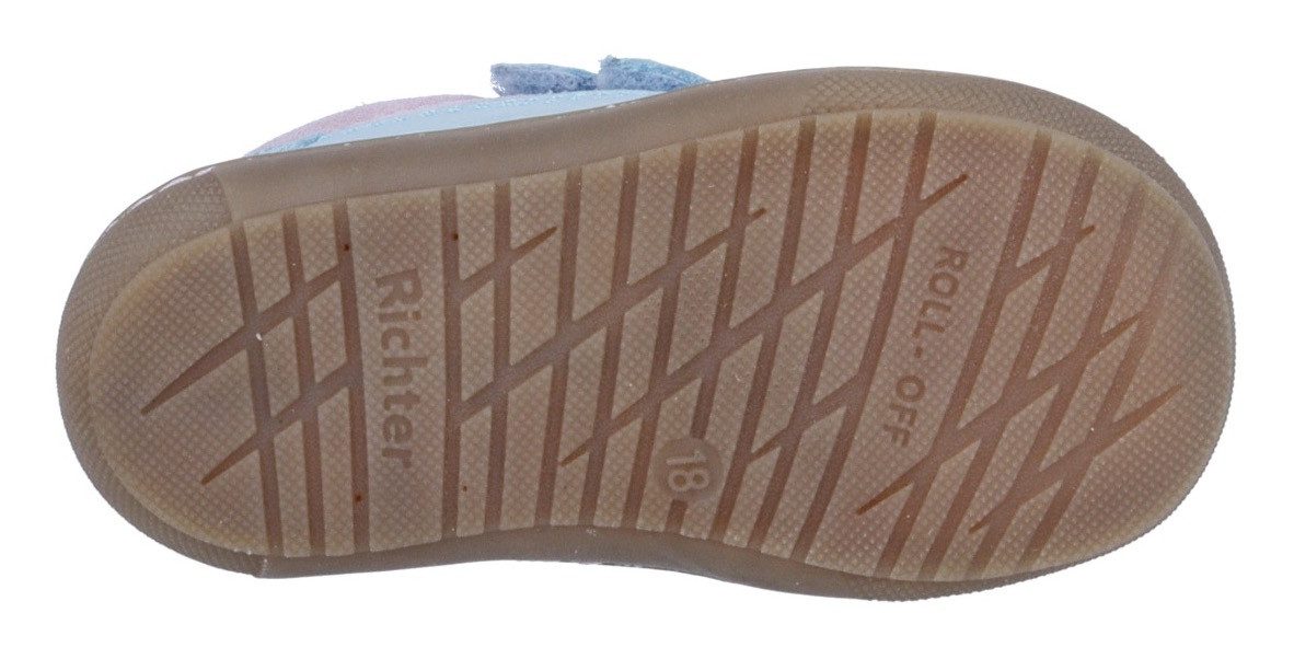 Richter Babyschoentjes Maxi WMS: gemiddeld Kinderschoen in coole materiaalmix, maat sjabloon om te downloaden