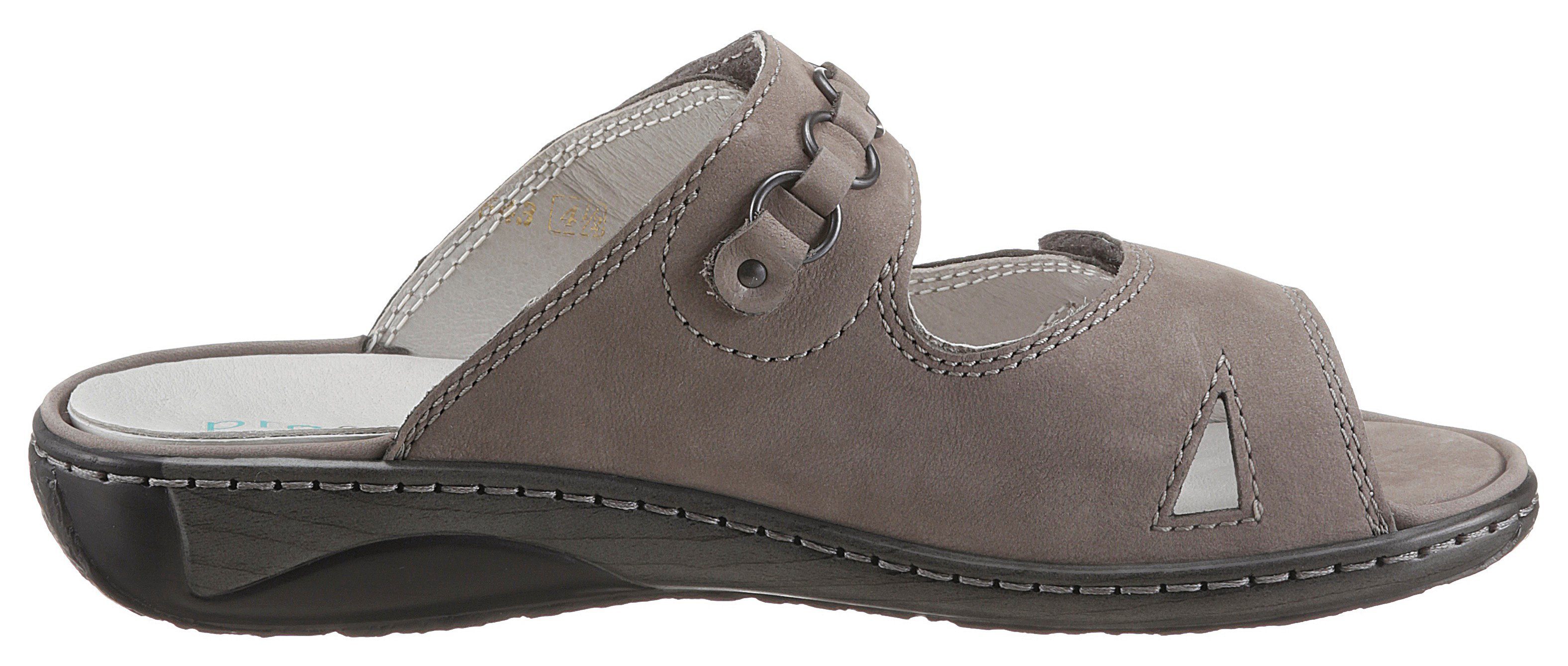 Waldläufer Slippers Garda , sleehak, zomerschoen, pantoffels met juwelenapplicatie, wijdte g