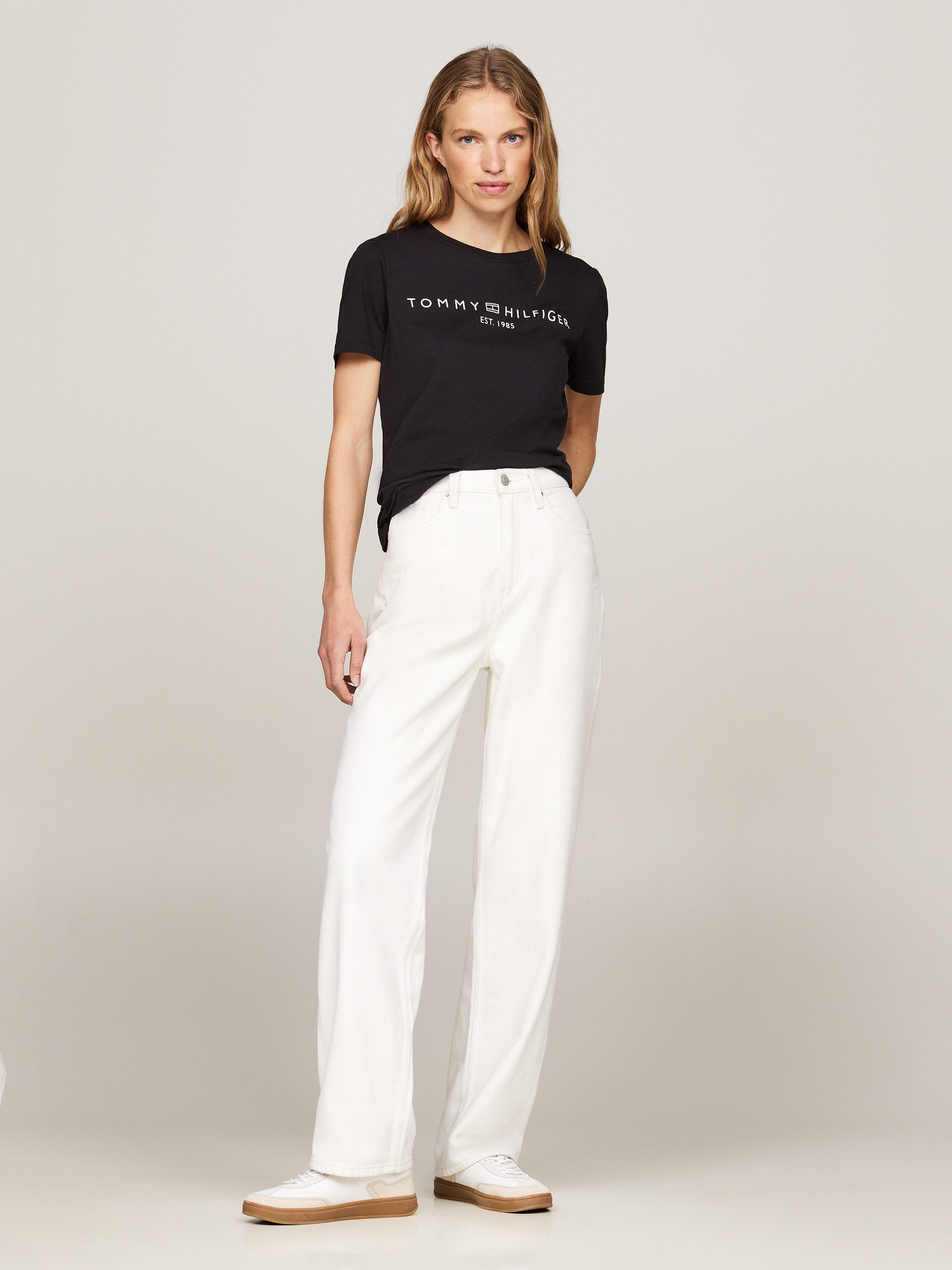 Tommy Hilfiger T-shirt REG CORP LOGO C-NK SS met een logo-opschrift