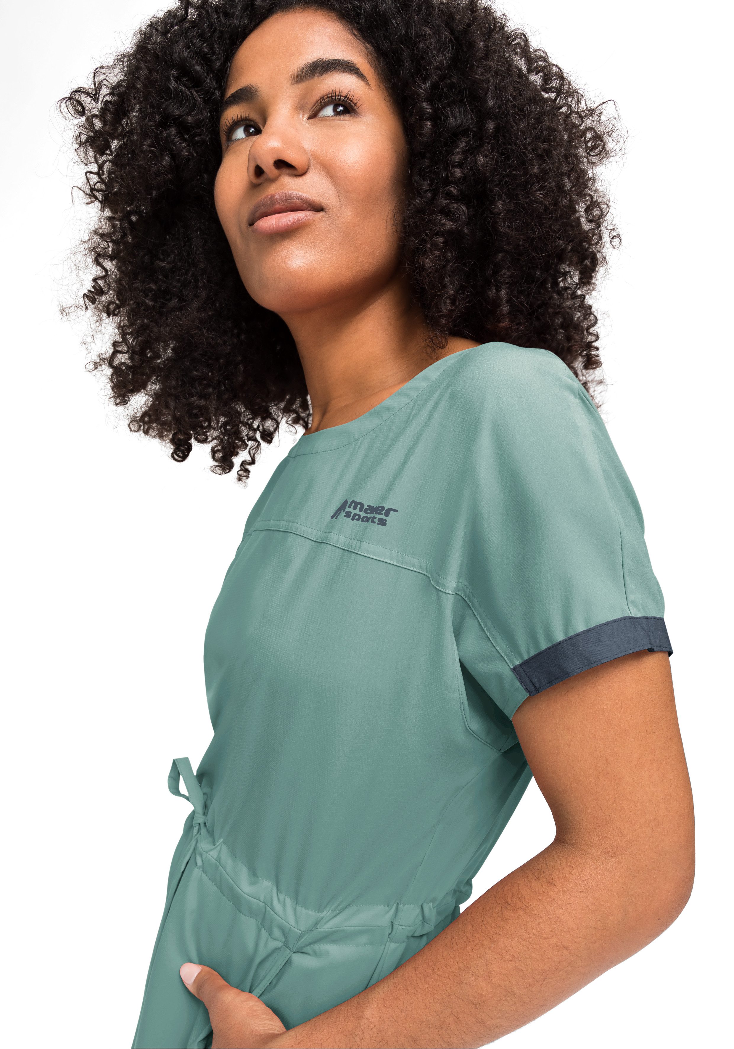 Maier Sports Midi-jurk Fortunit Dress 2 Dames jurk, sportieve outdoorkleed, ademend waterafstotend
