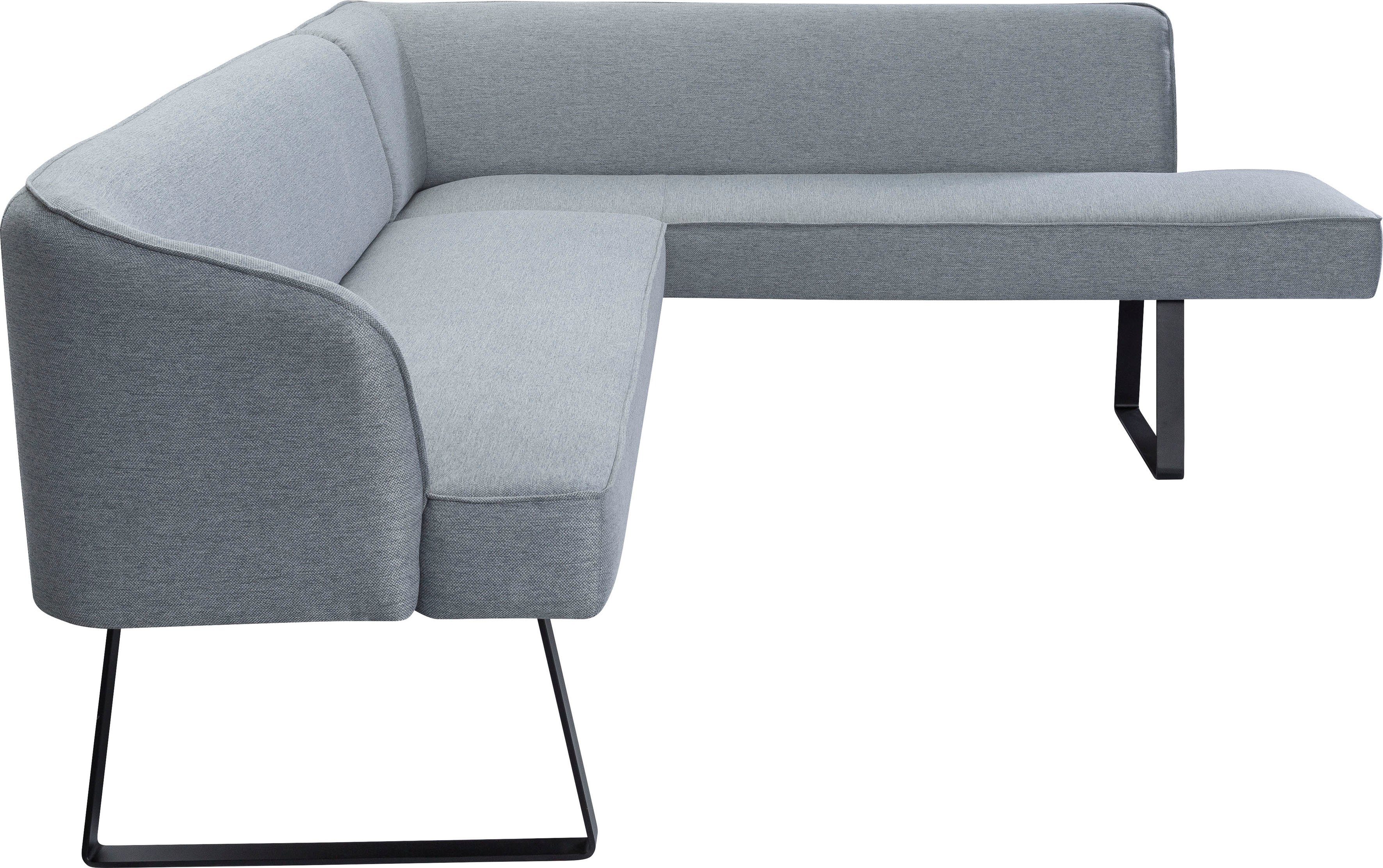 exxpo - sofa fashion Hoekbank Americano met opstaande naad en metalen poten, bekleding in verschillende kwaliteiten