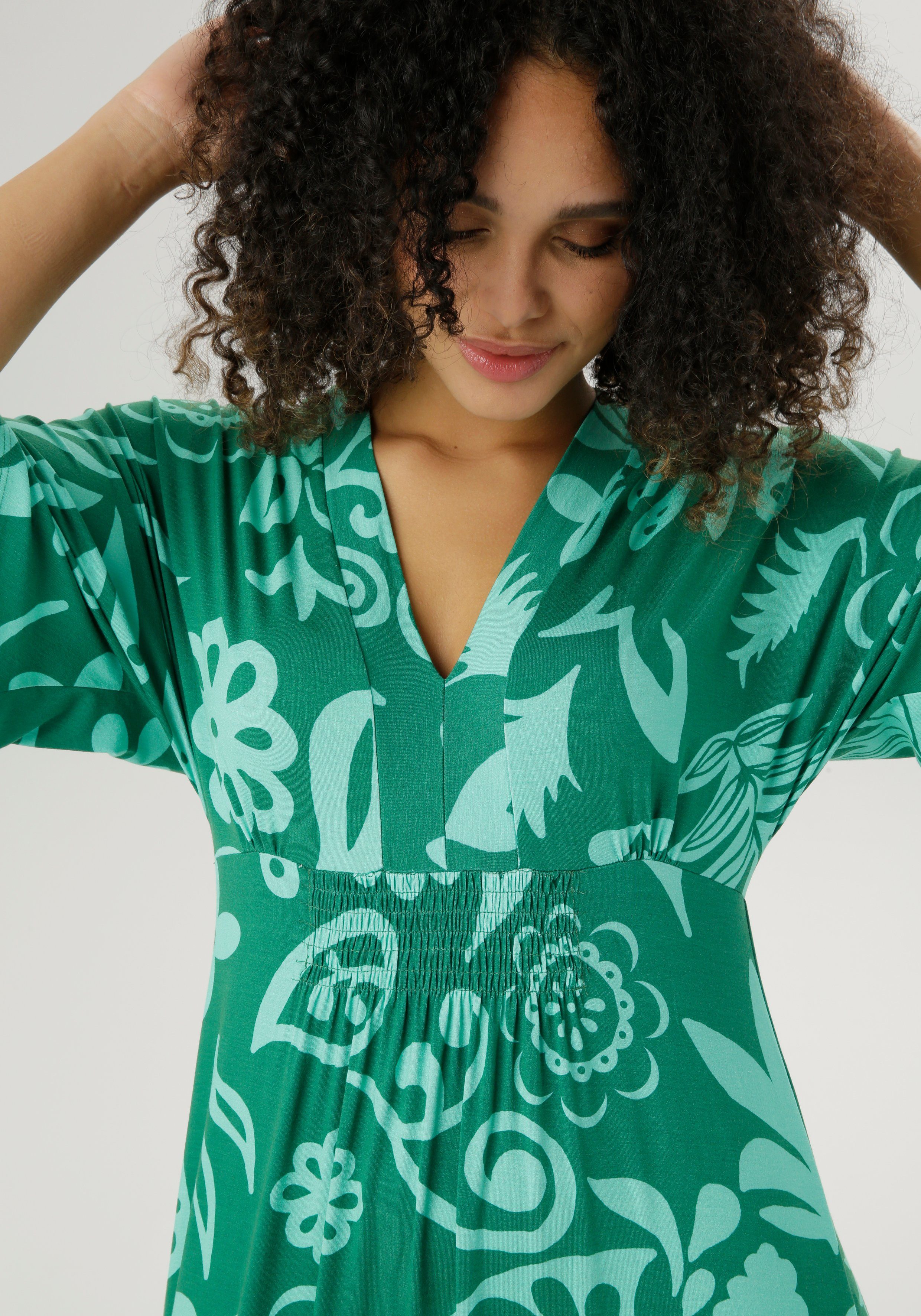 Aniston SELECTED Maxi-jurk met wijde 3/4-mouwen