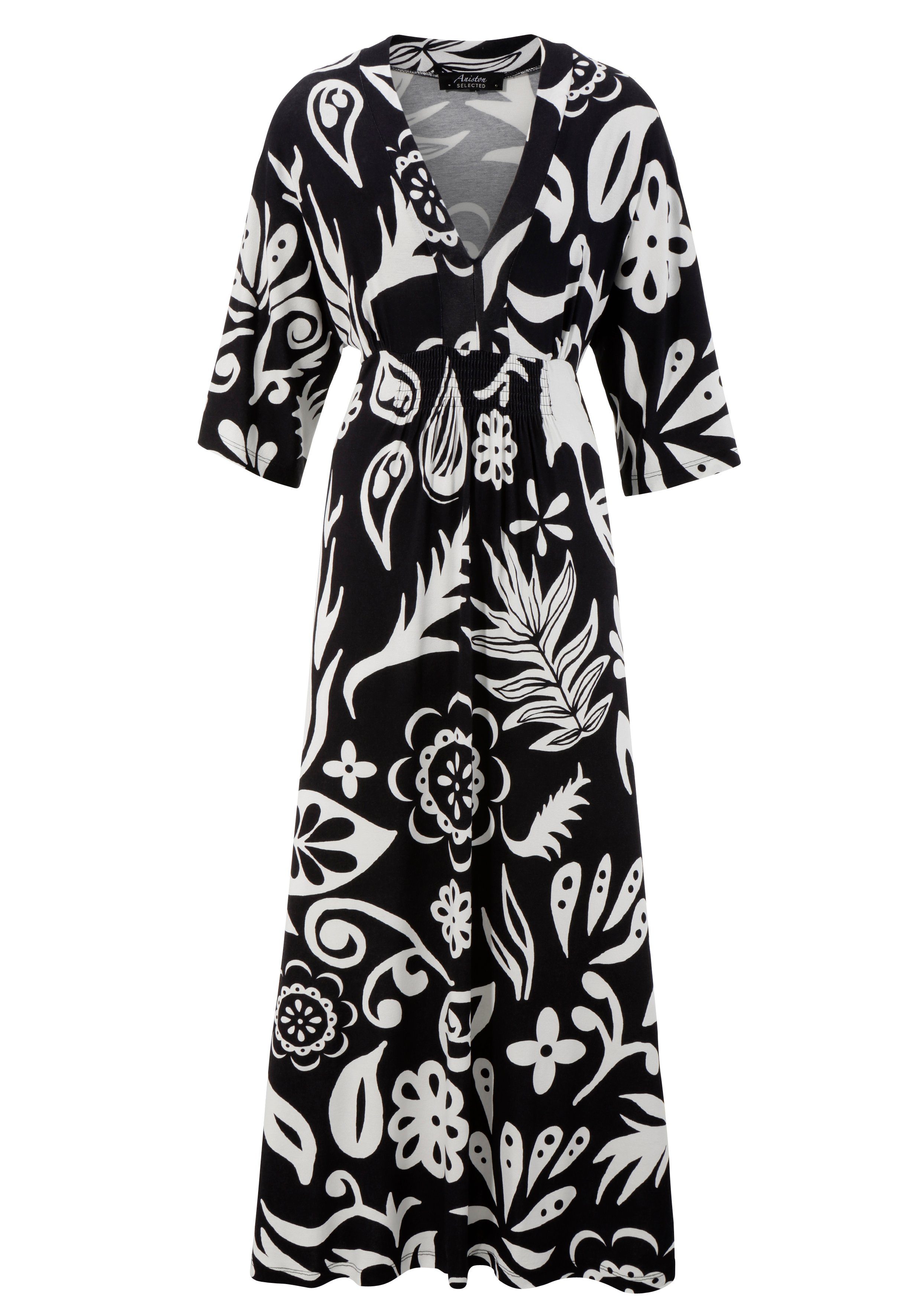 Aniston SELECTED Maxi-jurk met wijde 3/4-mouwen
