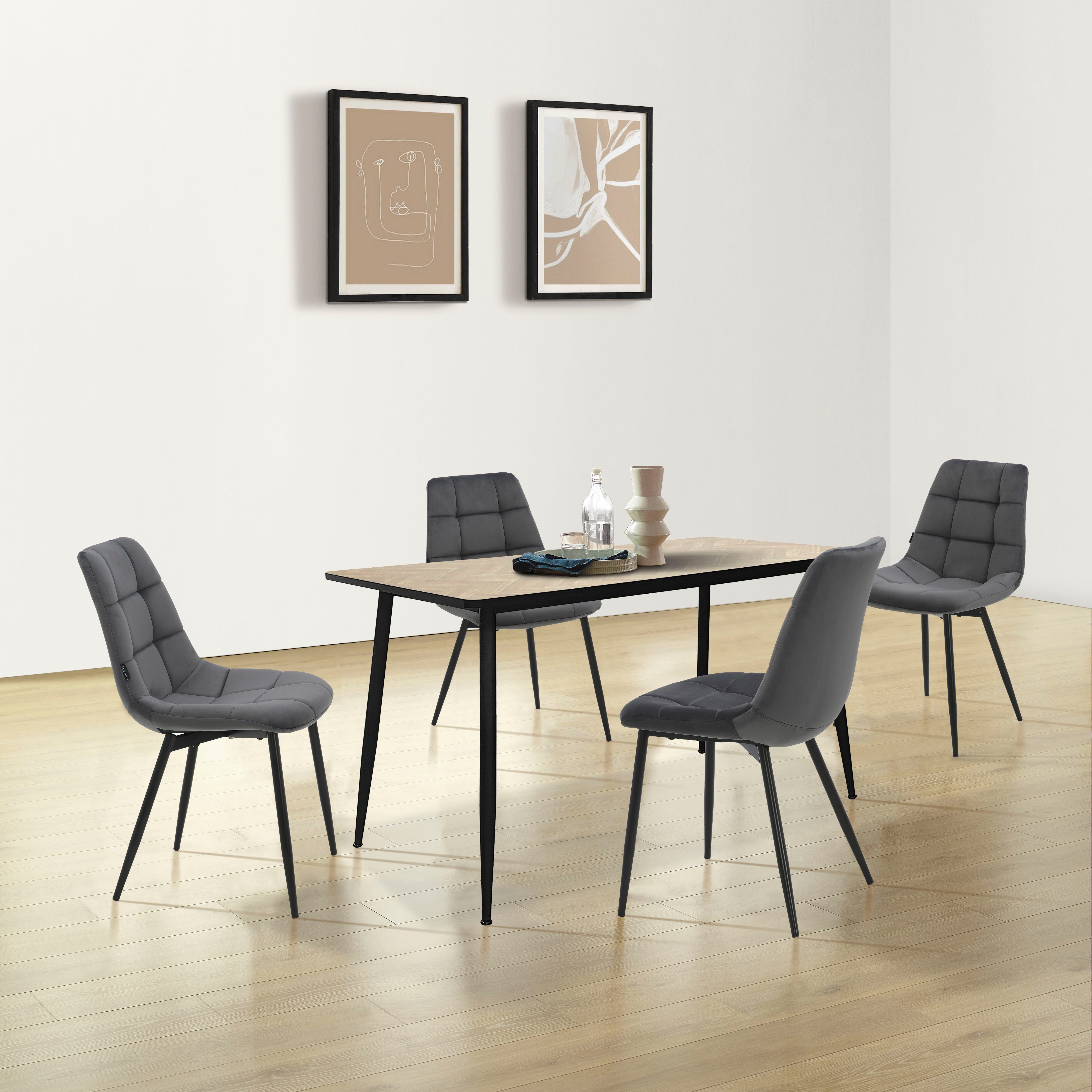 Home affaire Eettafel Arhus in trendy visgraatlook
