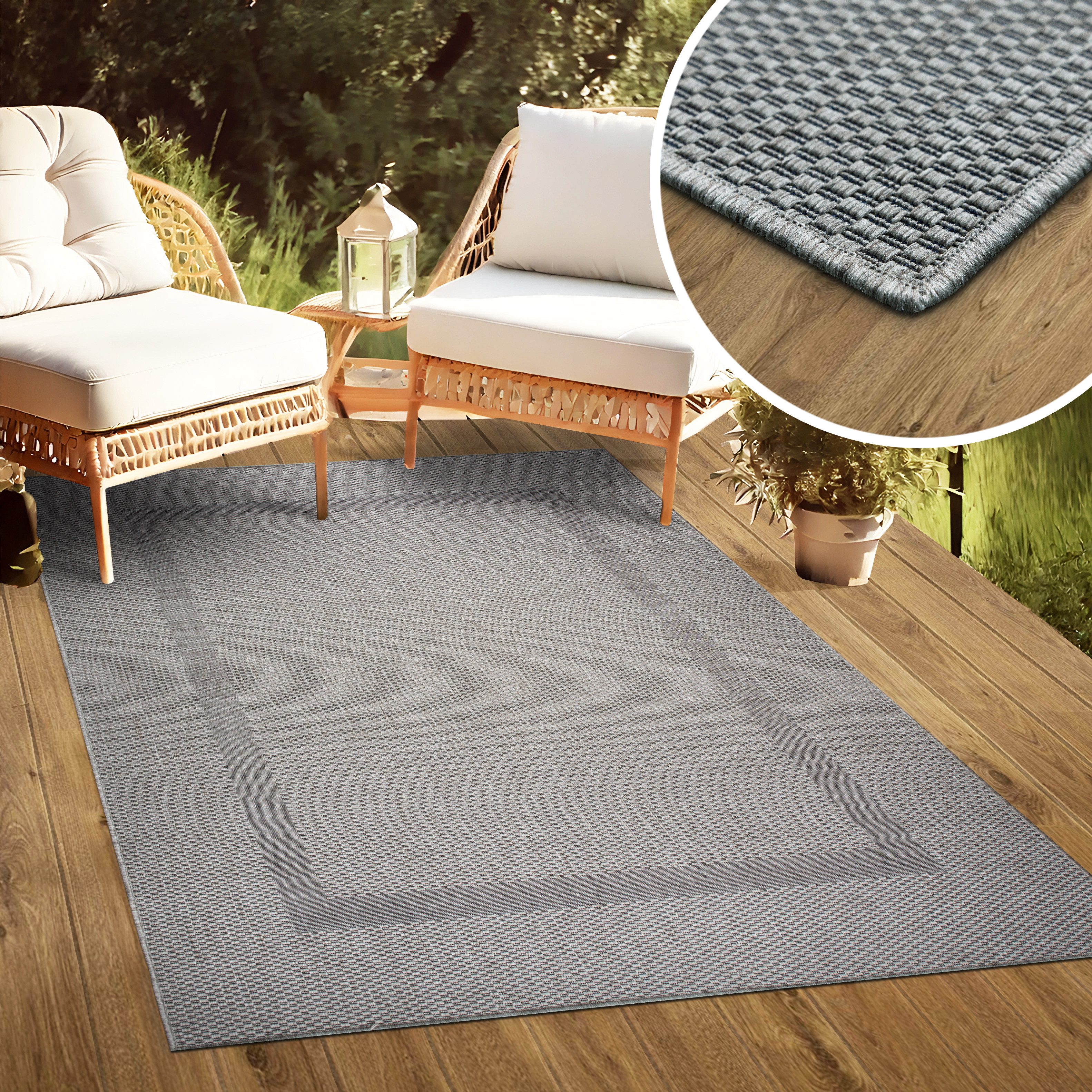 my home Vloerkleed Venetië rand is ook als loper verkrijgbaar Geschikt voor binnen en buiten, sisal-look, weerbestendig & uv-bestendig