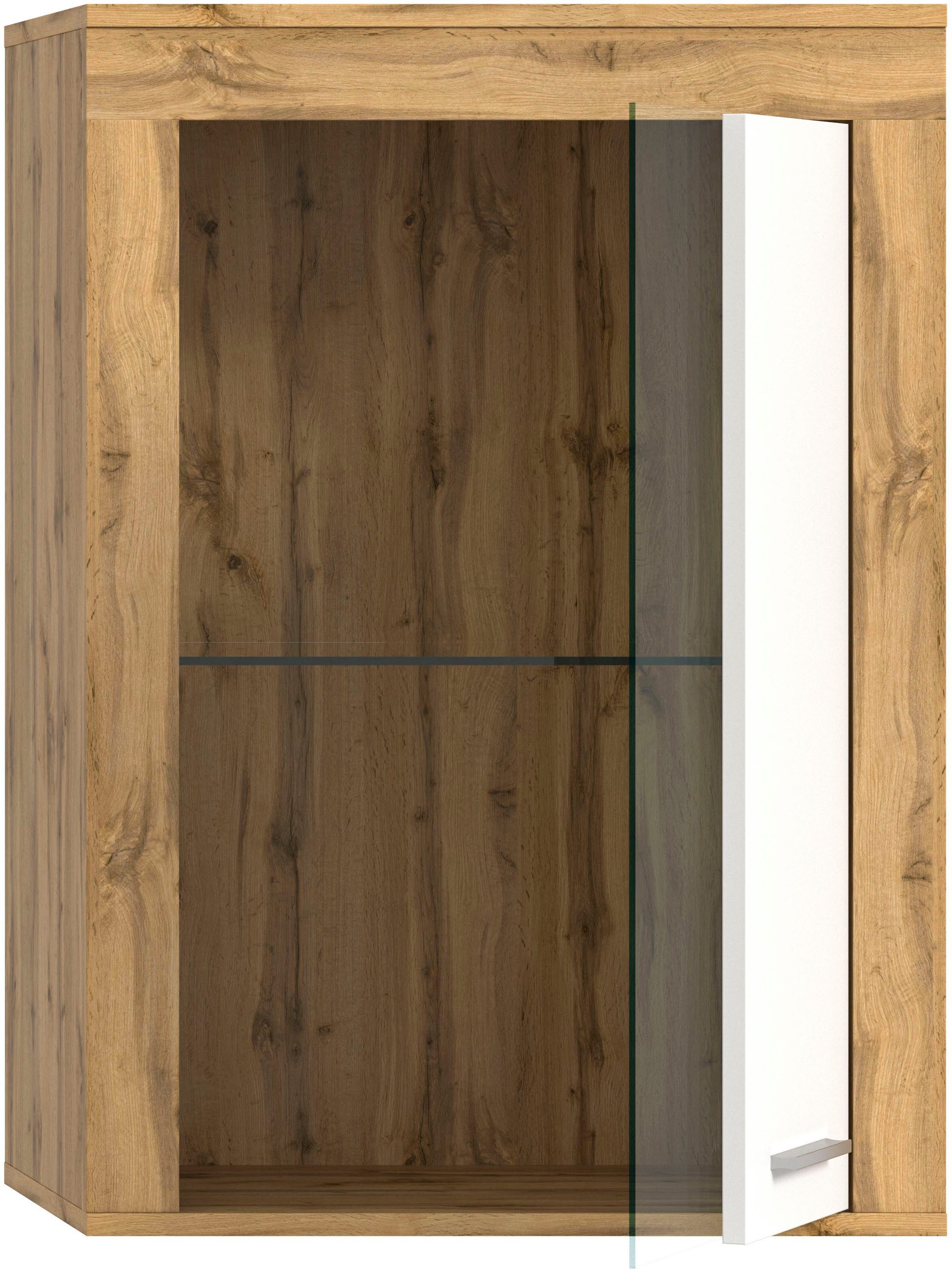 INOSIGN Vitrinekast Aosta, breedte 60 cm, staand of hangend, in verschillende kleuren Deurafdichting verwisselbaar, 1 glazen inlegvloer, hangvitrine, staande vitrine