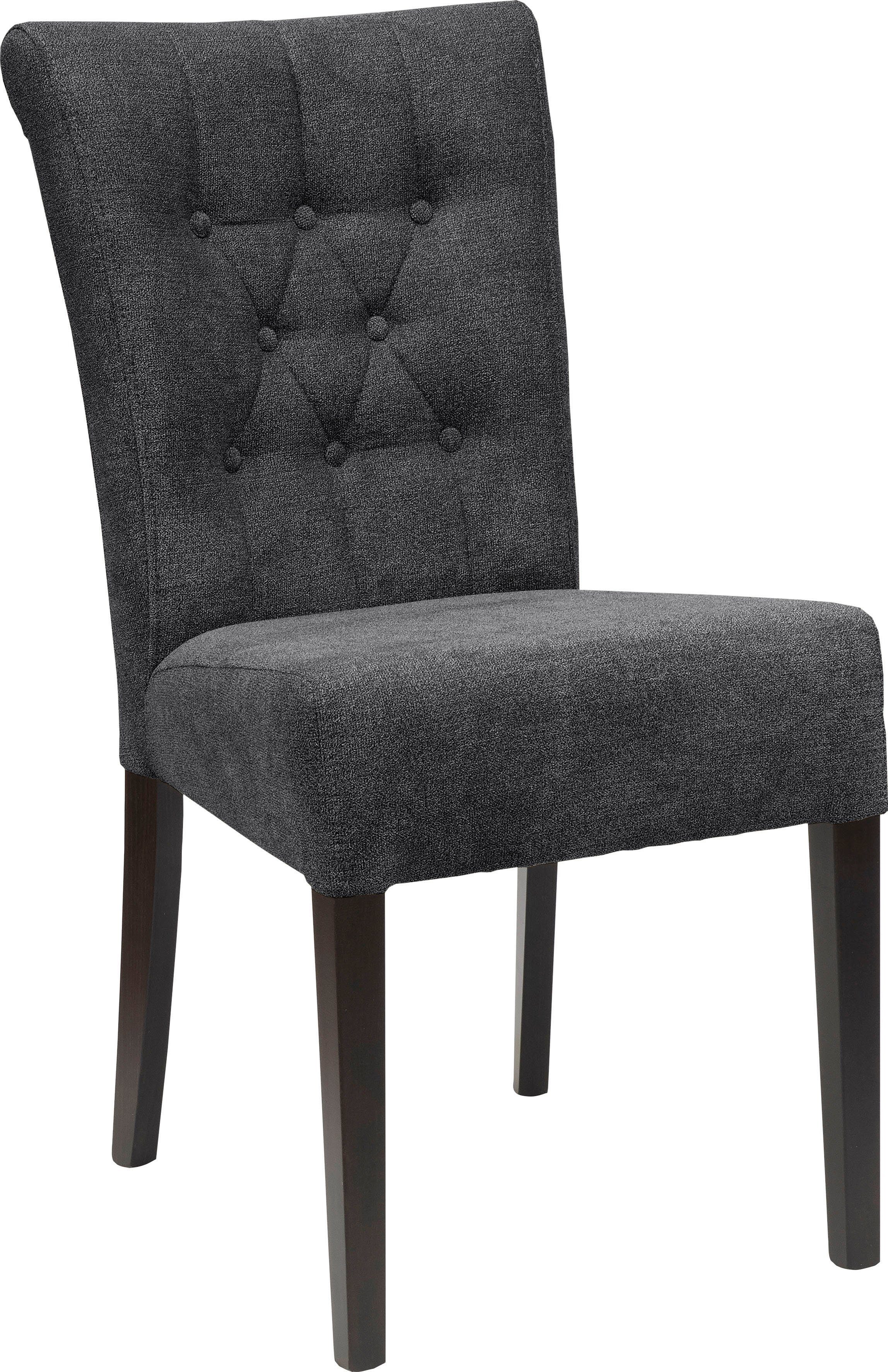 Home affaire Eetkamerstoel Queen BESTSELLER Gestoffeerde stoel met knoopdetails, set van 2, 4 of 6