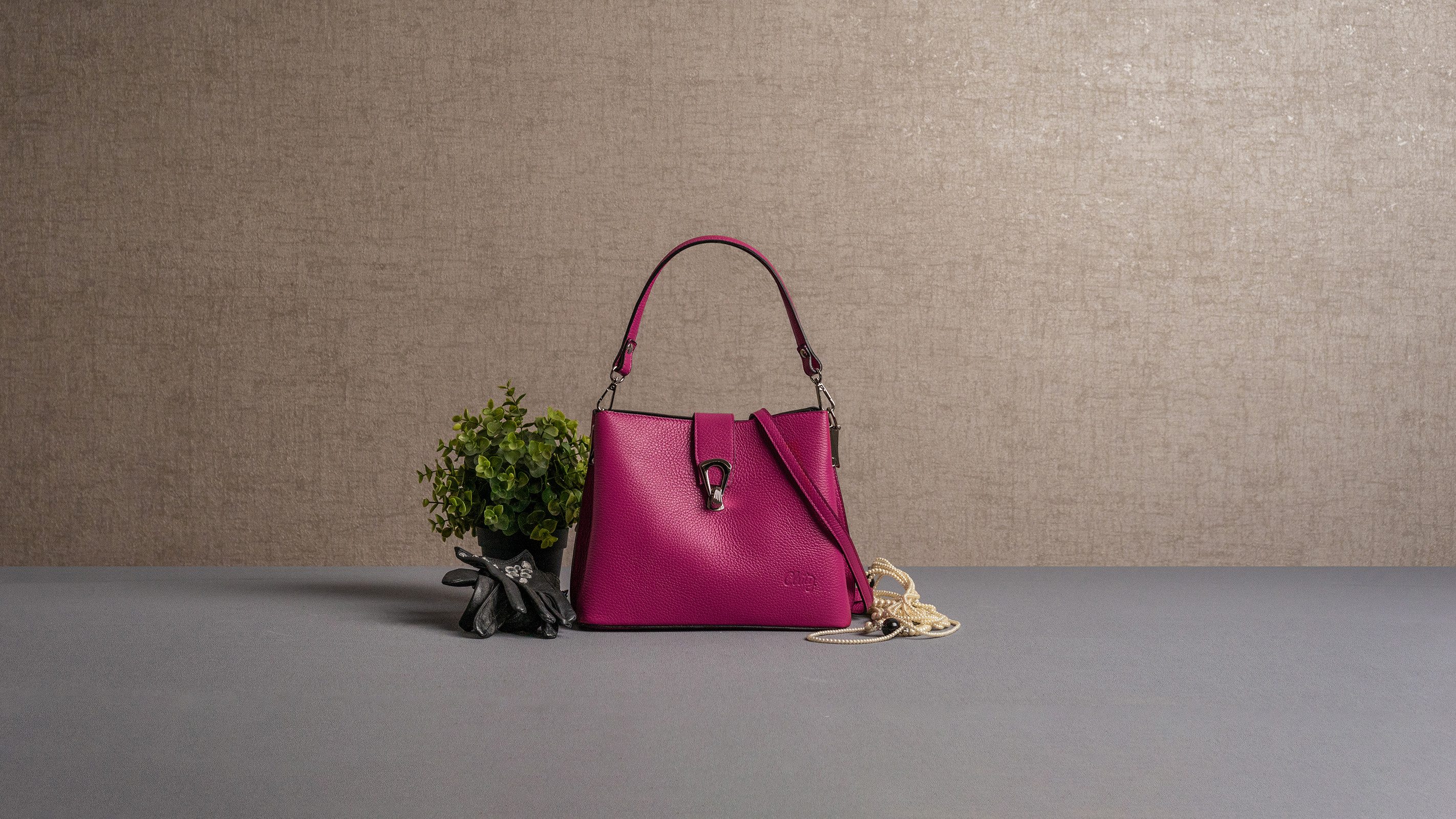 Cluty Schoudertas echt leer, made in italy