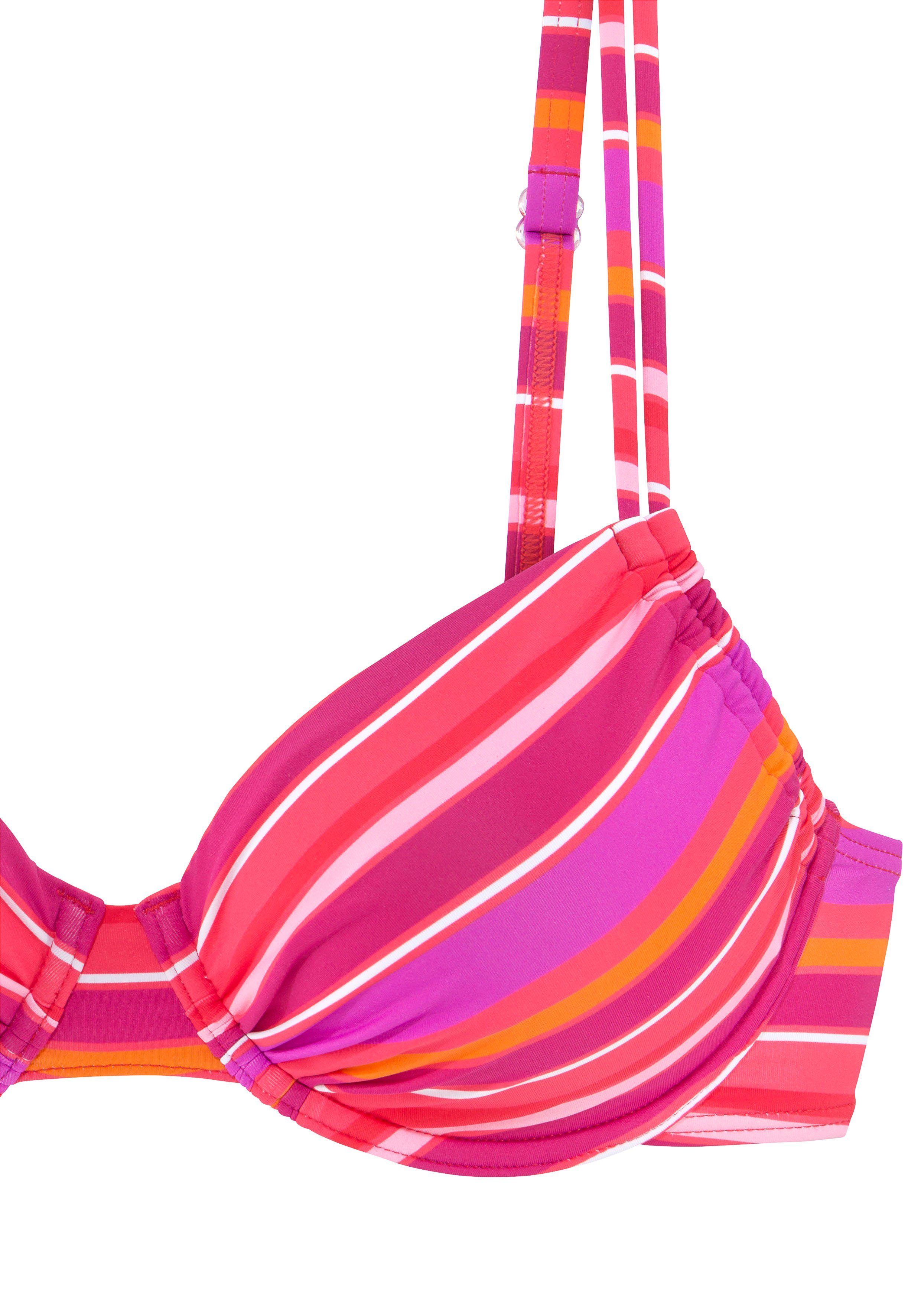 s.Oliver RED LABEL Beachwear Bikinitop met beugels Fun in een trendy streepdessin